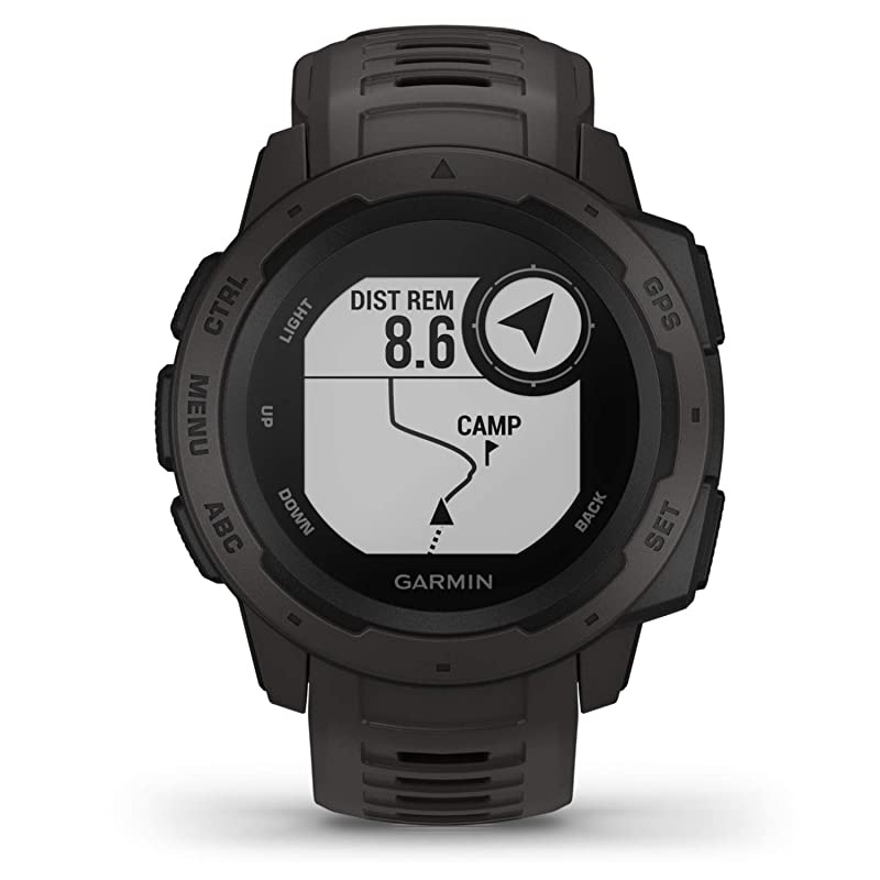 010-02064-00 Instinct, Rugged Outdoor Watch with GPS, Features Glonass and Galileo, Heart Rate Monitoring and 3-Axis Compass, Graphite