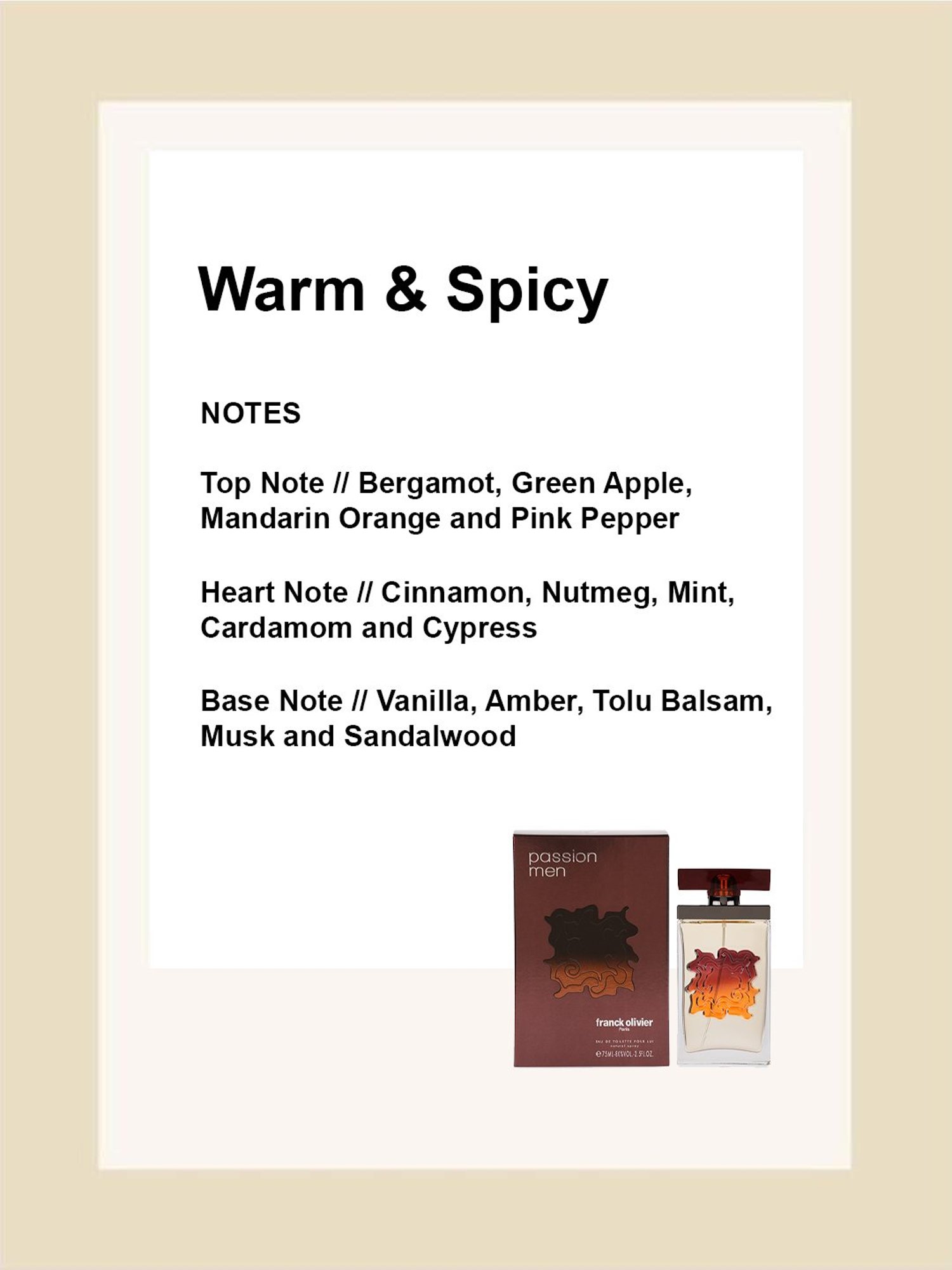 Franck Olivier Passion Men Eau de Toilette for Men - 75 ml