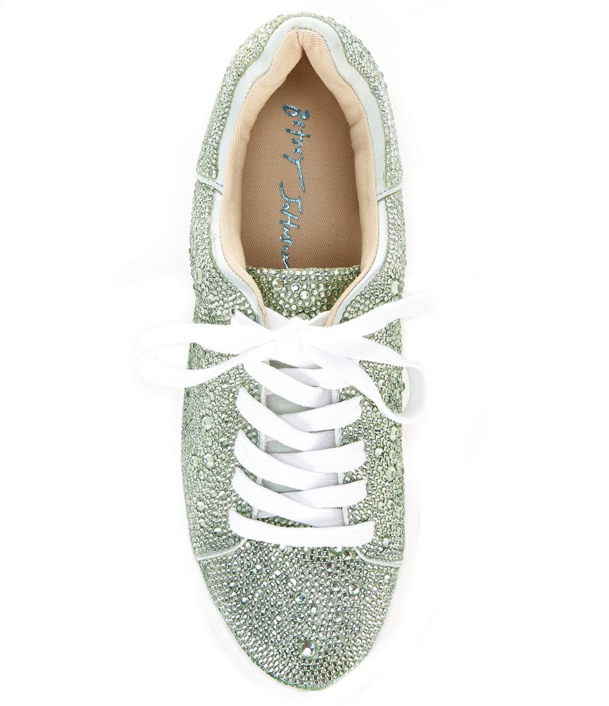 Blue by Betsey Johnson Sidny Rhinestone Embellished Platform Lace-Up Sneakers