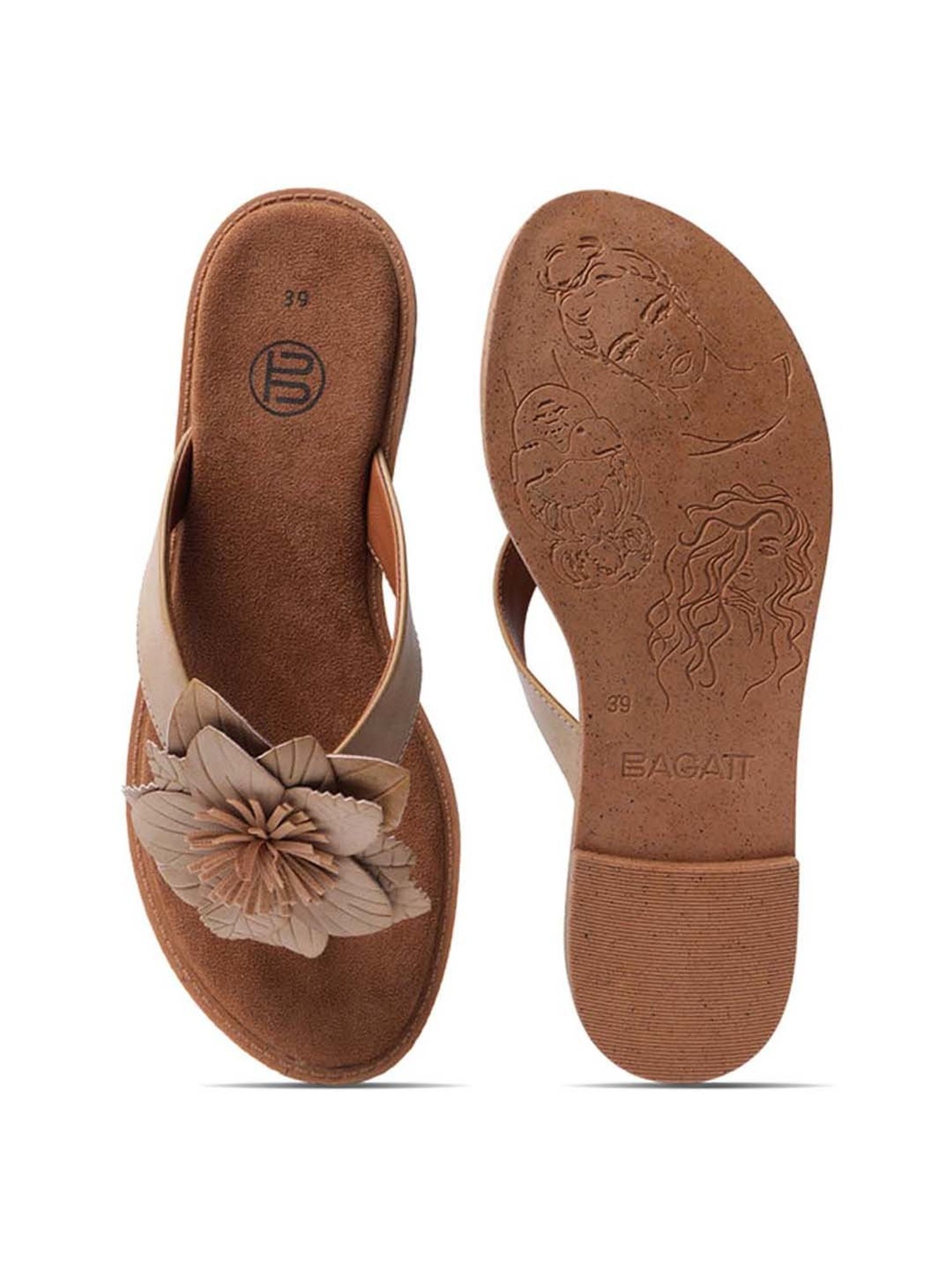 BAGATT Women's Goldy Beige Thong Sandals