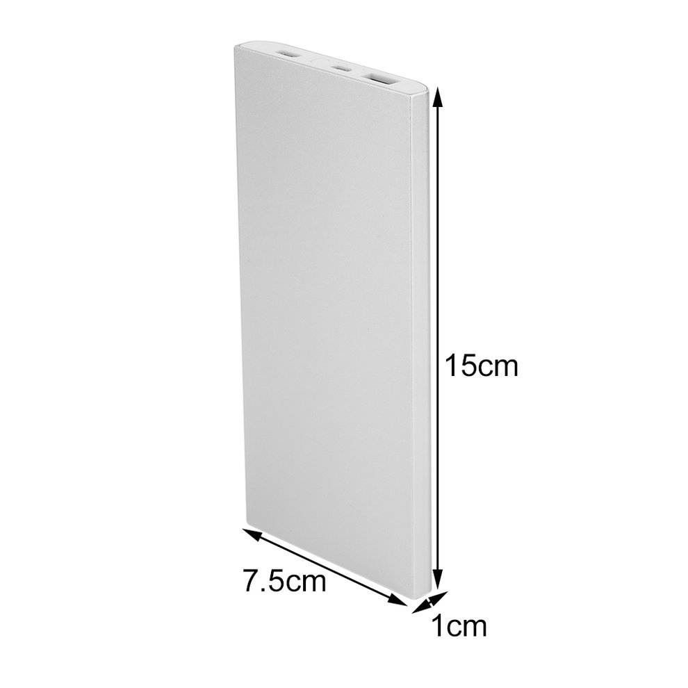 QC3.0 8000MAH Large Capacity Flat Type Super Thin Power Bank External Battery Pack For Iphone For Samsung Silver/Gray,silver