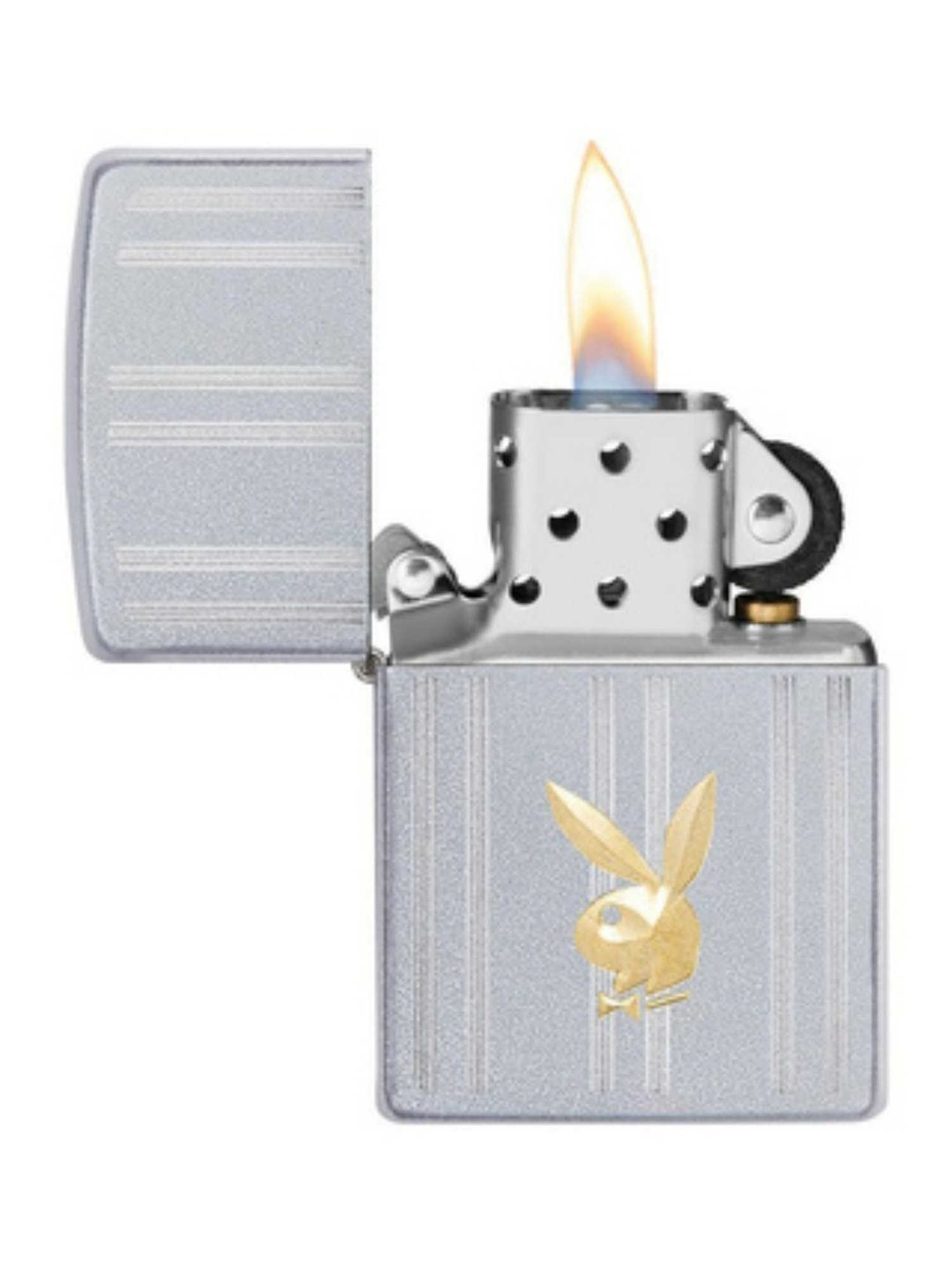 Zippo Silver Playboy Brass Pocket Lighter