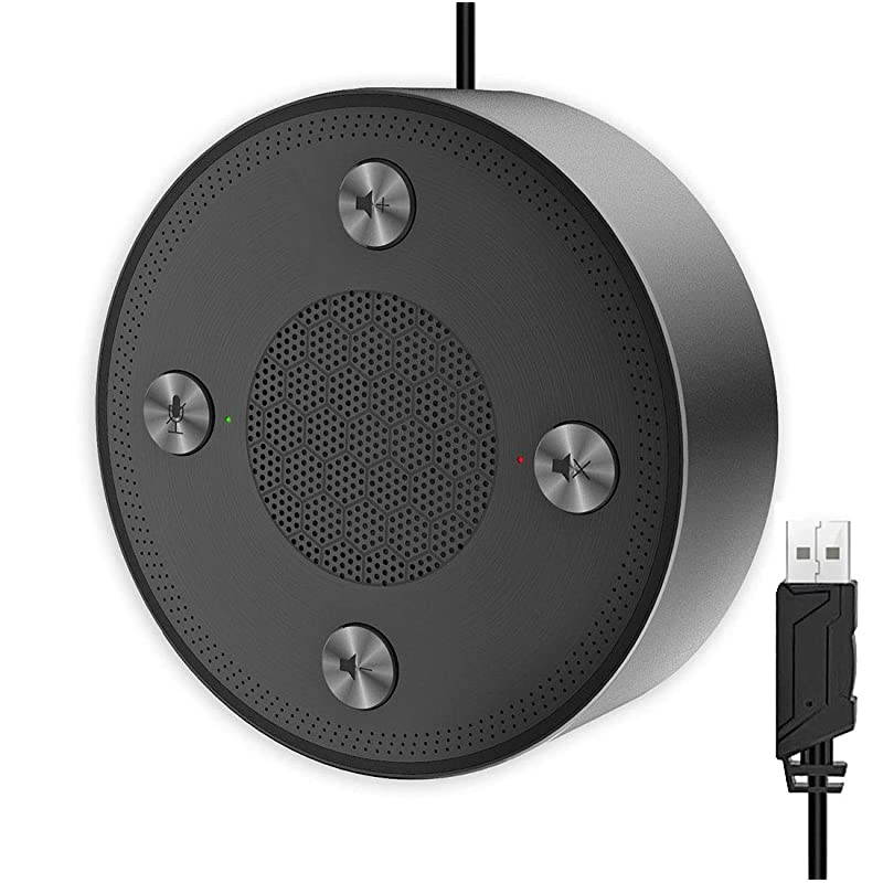 USB Microphone Speakers  ZM330 Speakerphone Omnidirectional Desktop Computer Conference Mic with 360 Voice Pickup Mute Function for Streaming VoIP CallsSkypeInterviewsChatting