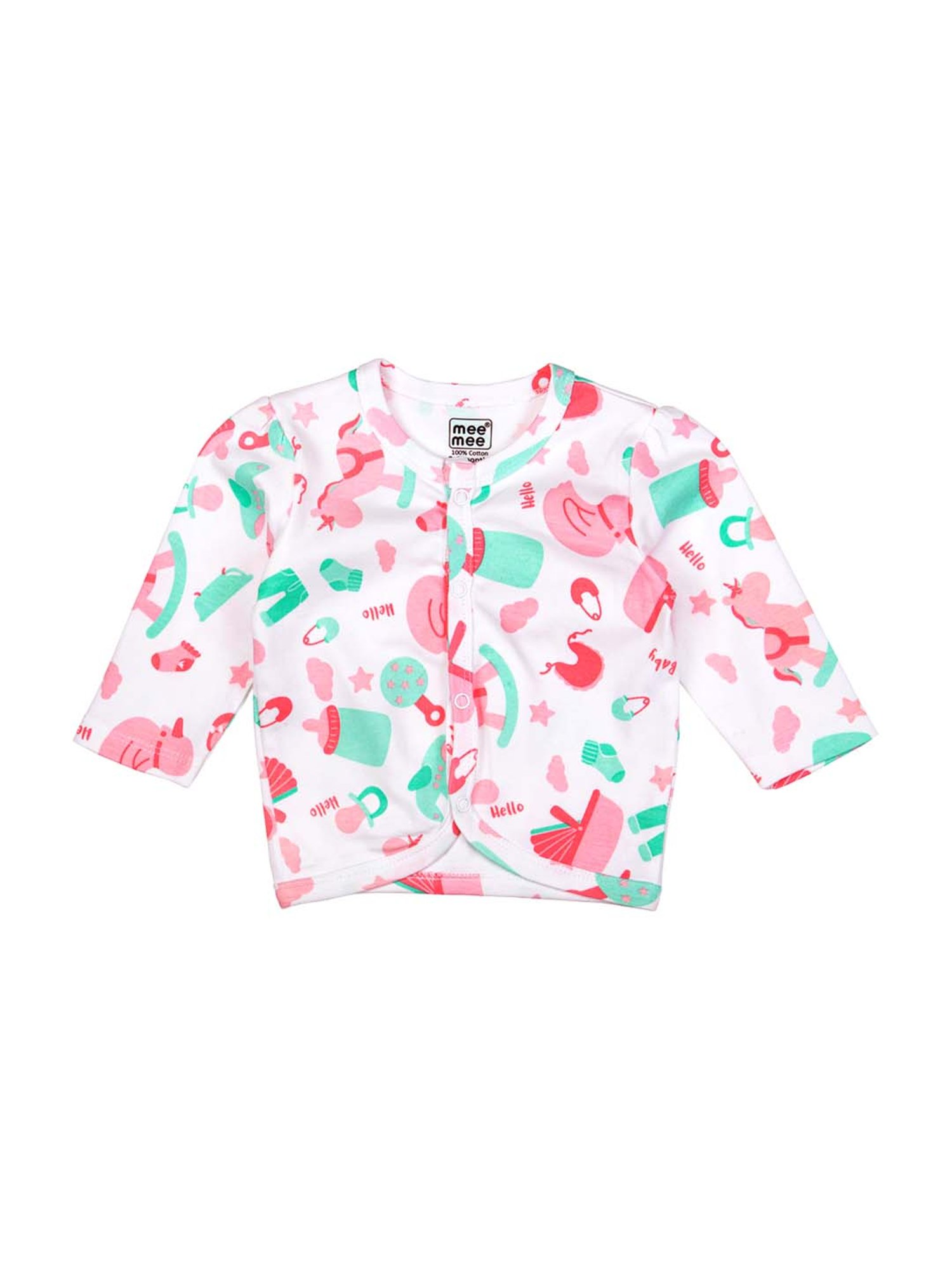 Mee Mee Kids Multicolor Cotton Printed Jablas - Pack of 3