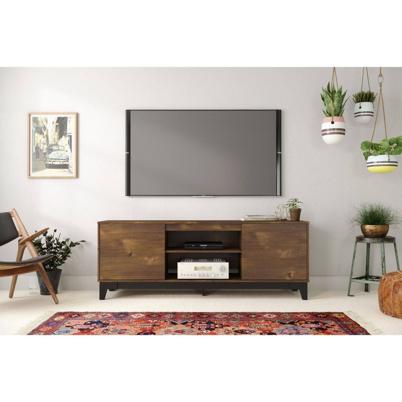 Rhapsody 2 Door TV Stand TVs up to 72" Black/Truffle - Nexera