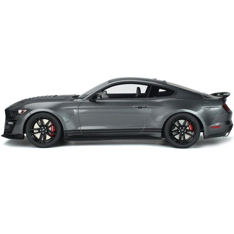 Ford Mustang Shelby GT500 Magnetic Gray Metallic with Black Stripes Limited Edition to 600 pieces 1/12 Model Car by GT Spirit