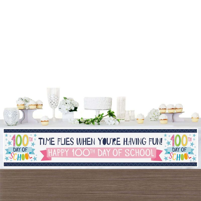 Big Dot of Happiness Happy 100th Day of School - 100 Days Party Decorations Party Banner