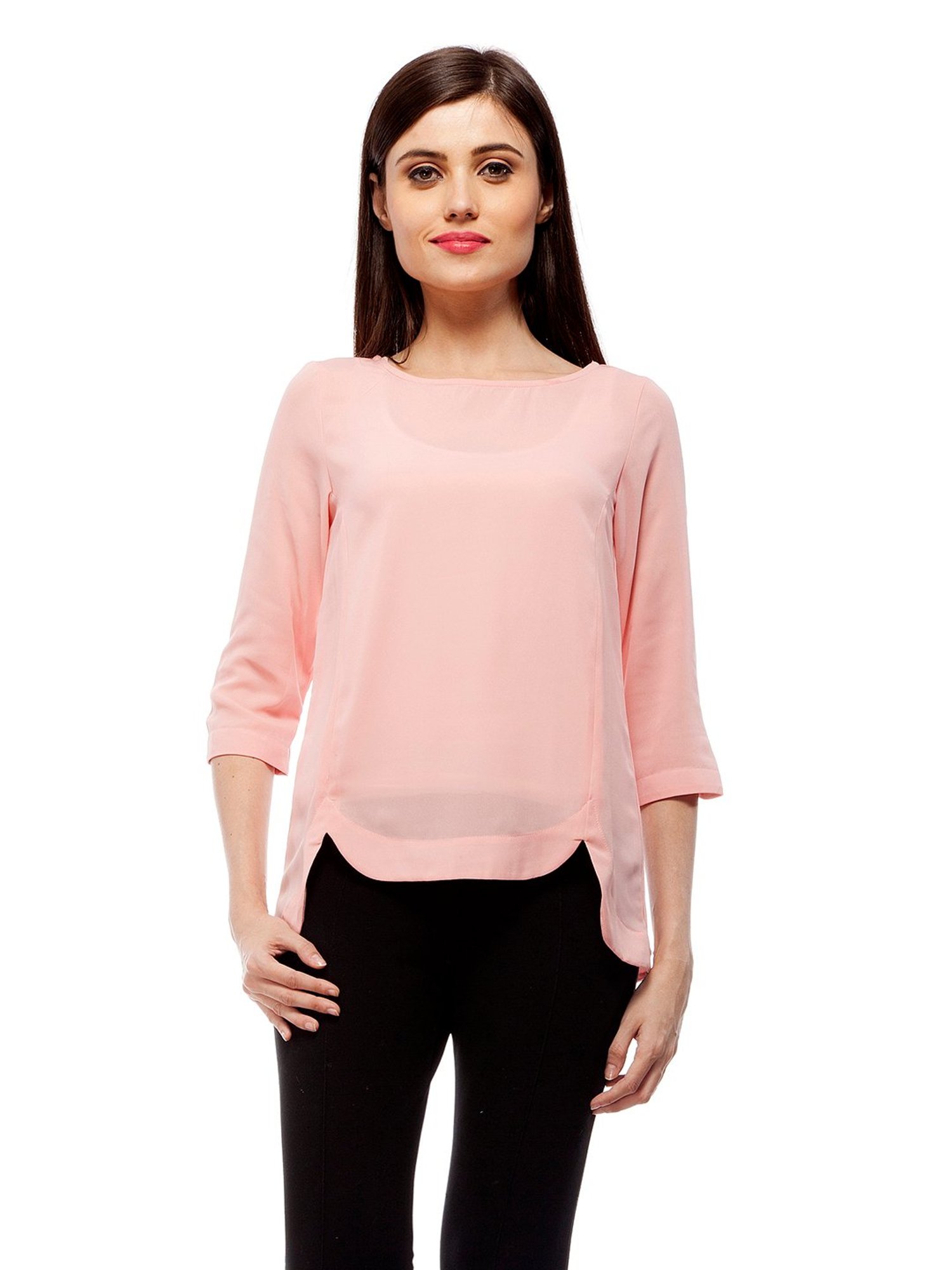 StyleStone Pink High Low Top