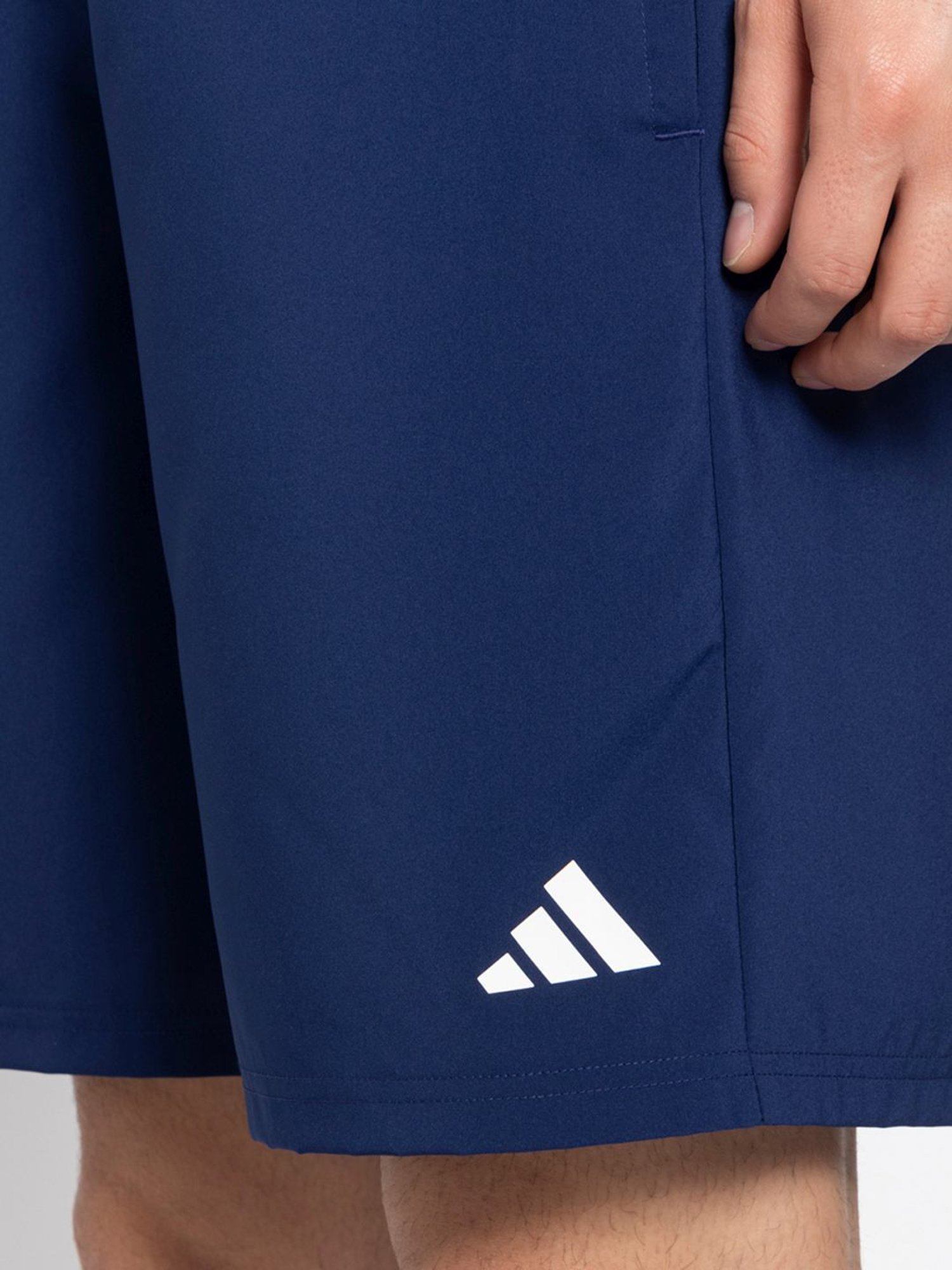 Adidas Blue Regular Fit Logo Printed Sports Shorts