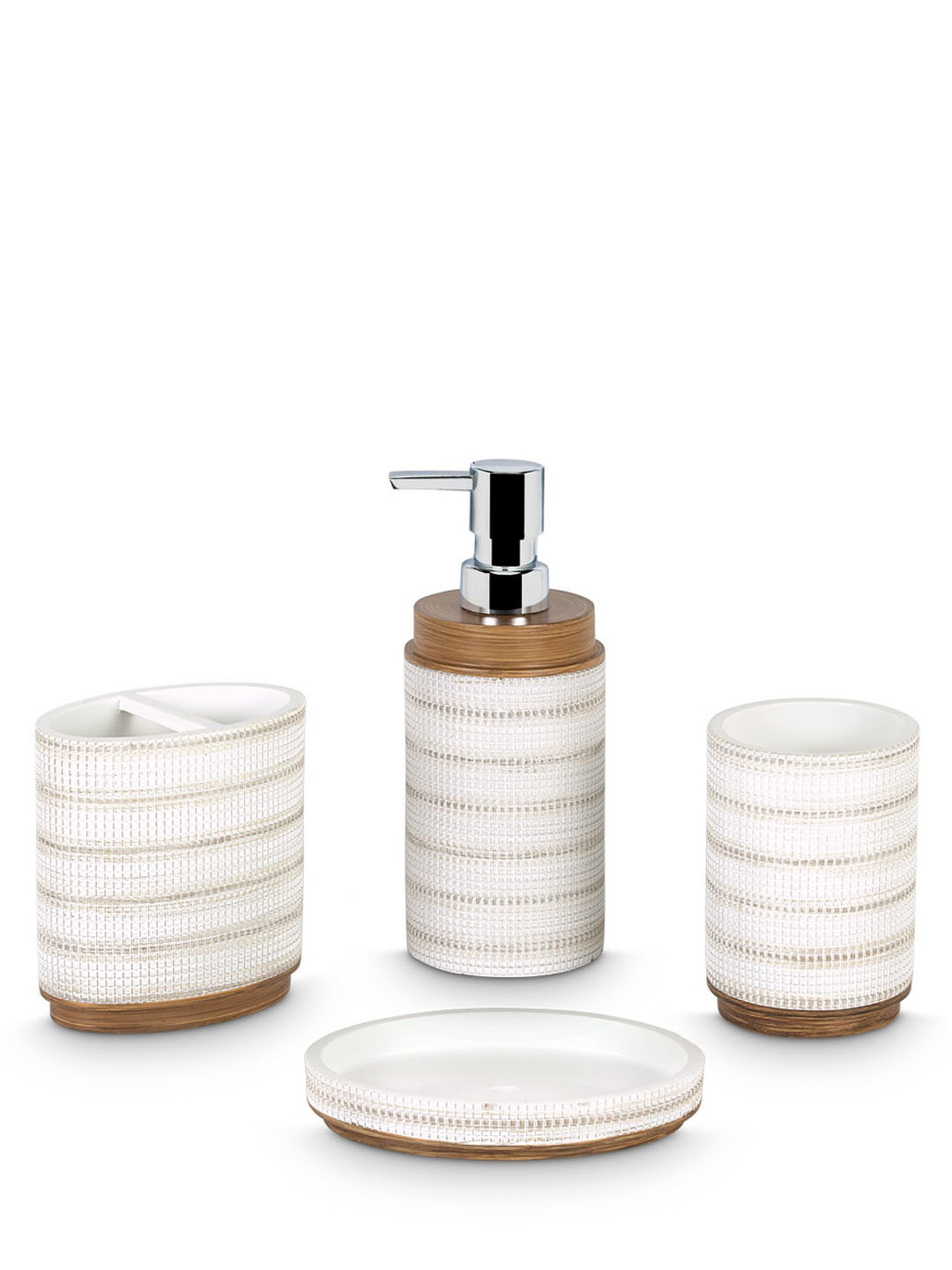 Freelance White Polyresin Set of 4 Bathroom Accessories