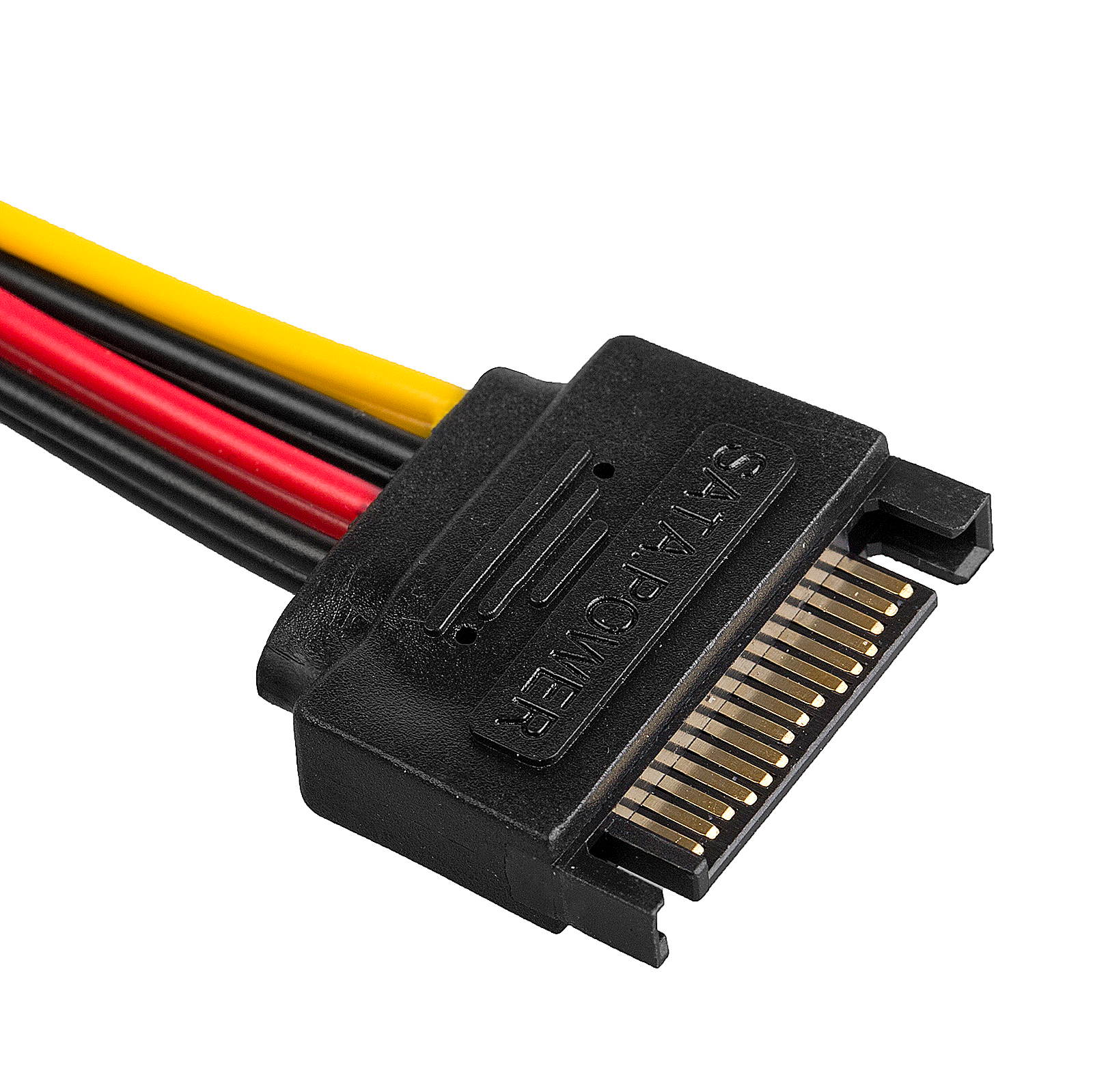 SATA Power Splitter Cable 15 Pin Male to Dual Female Hard Drive DC Wire