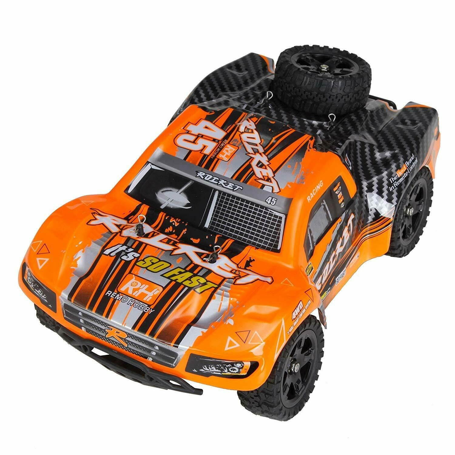 REMO 1/16 RC Truck 4WD High Speed Off-road Car 2.4Ghz Short Course Truck Orange