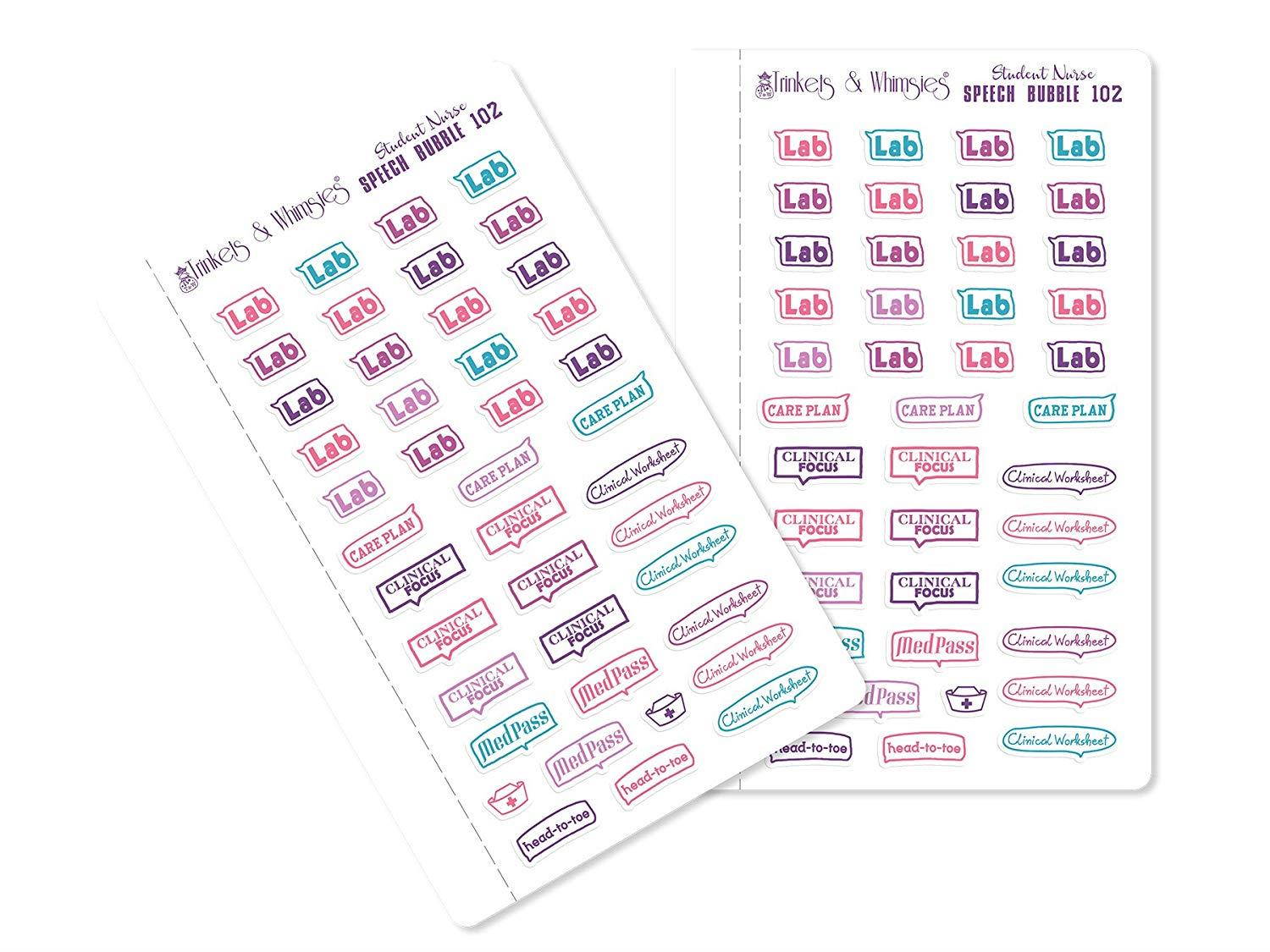 Student Nurse | Future RN | Nursing School Stickers (Cool Colors_Glossy)