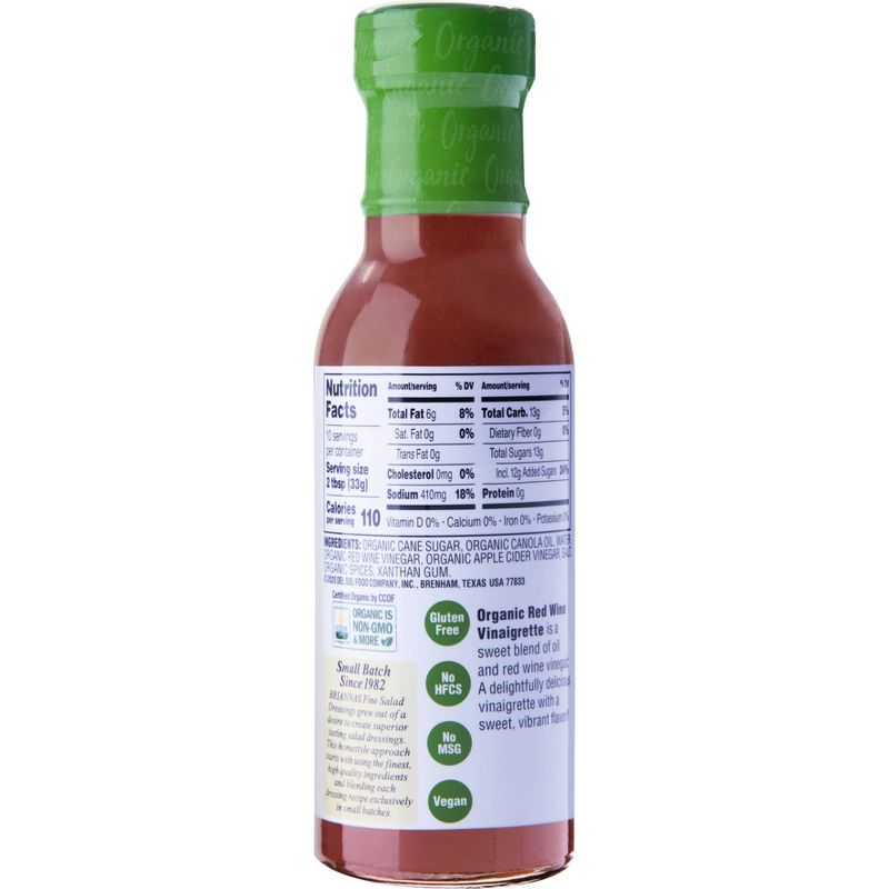 Briannas Organic Red Wine Vinaigrette Dressing - 10fl oz