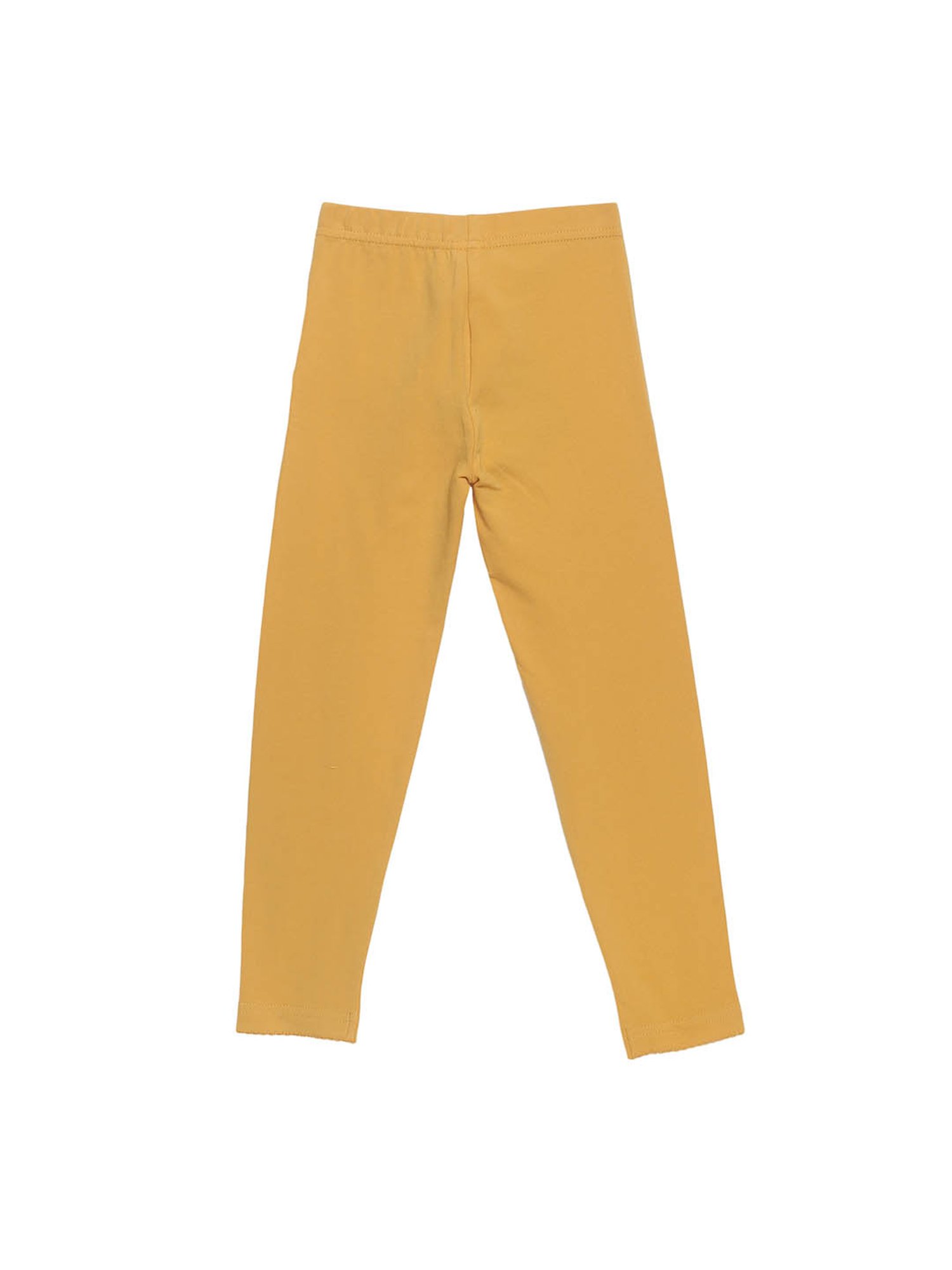 Plum Tree Girls Yellow & Black Solid Leggings (Pack Of 2)
