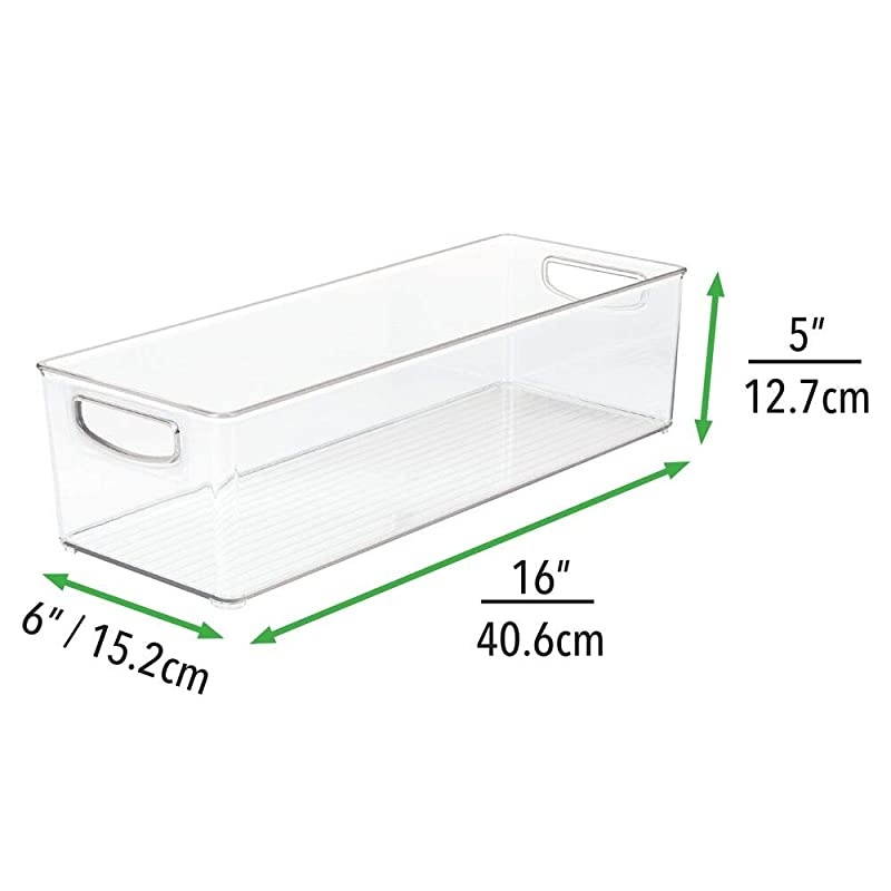 Plastic Stackable Household Storage Organizer Container Bin with Handles for Media Consoles Closets Cabinets Holds DVDs Video Games Gaming Accessories Head Sets 2 Pack Clear