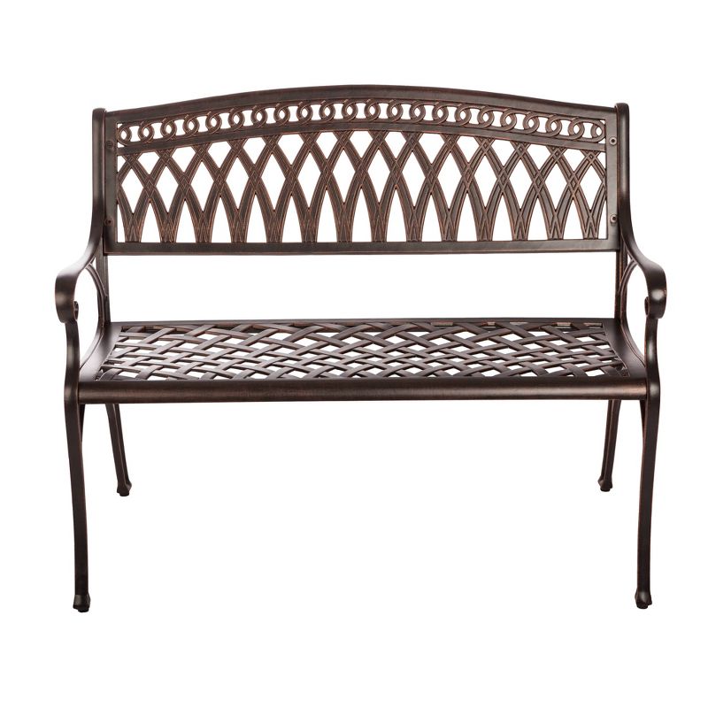Simone Cast Aluminum Outdoor Patio Bench - Balkene Home