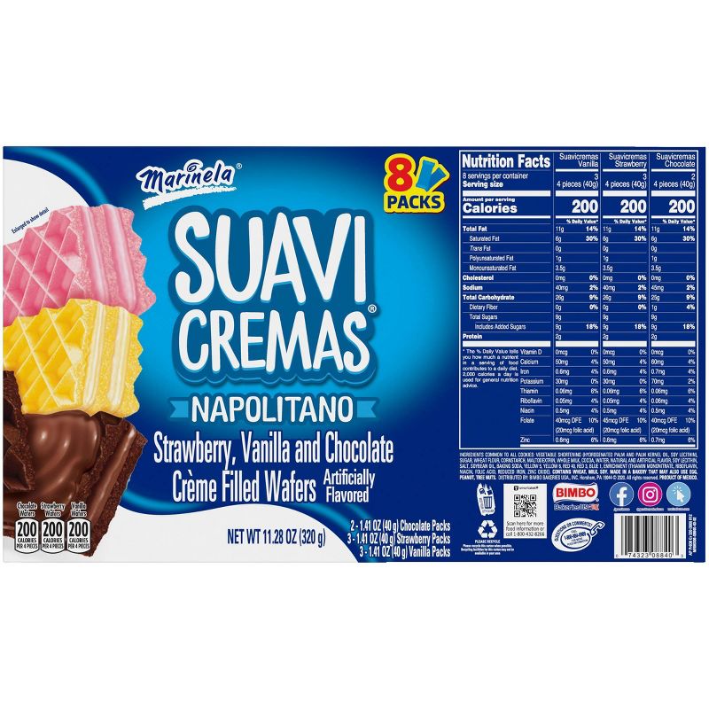 Marinela Suavicremas Napolitano Wafer Cookies - 8ct/11.28oz