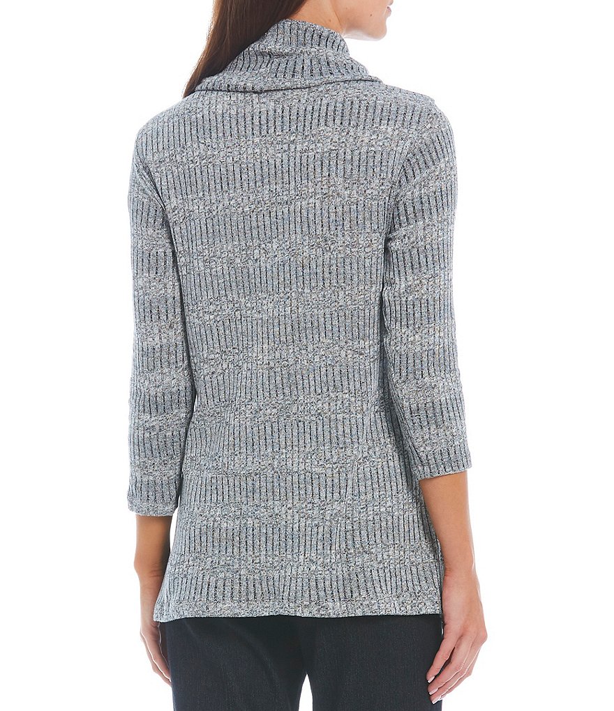 Allison Daley 3/4 Sleeve Drawstring Cowl Neck Pullover