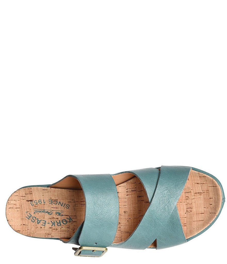 Kork-Ease Callie Leather Platform Wedge Slide Sandals