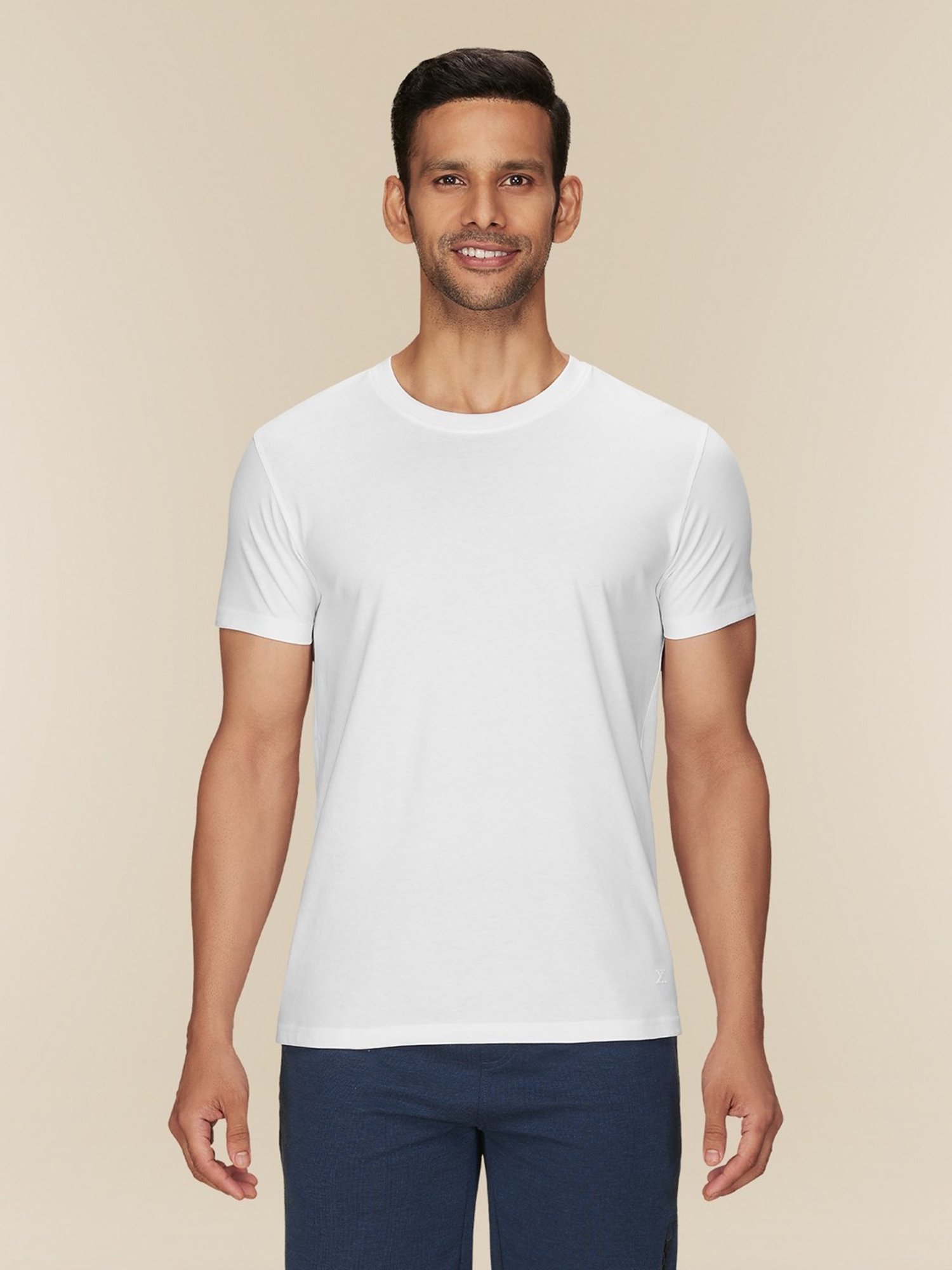 XYXX Polar White Cotton Regular Fit T-Shirts
