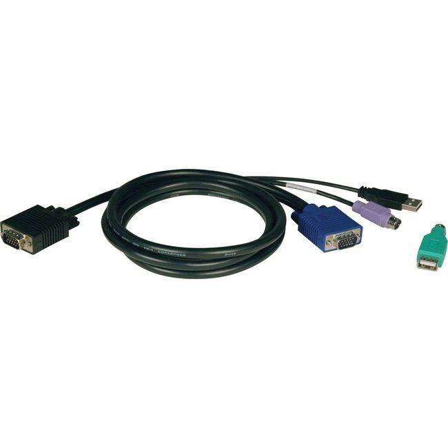 Tripp Lite P780-010 Kvm Cable - Hd-15 Male - Hd-15 Male, Mini-din (ps/2) Male, Type A Male Usb - 10