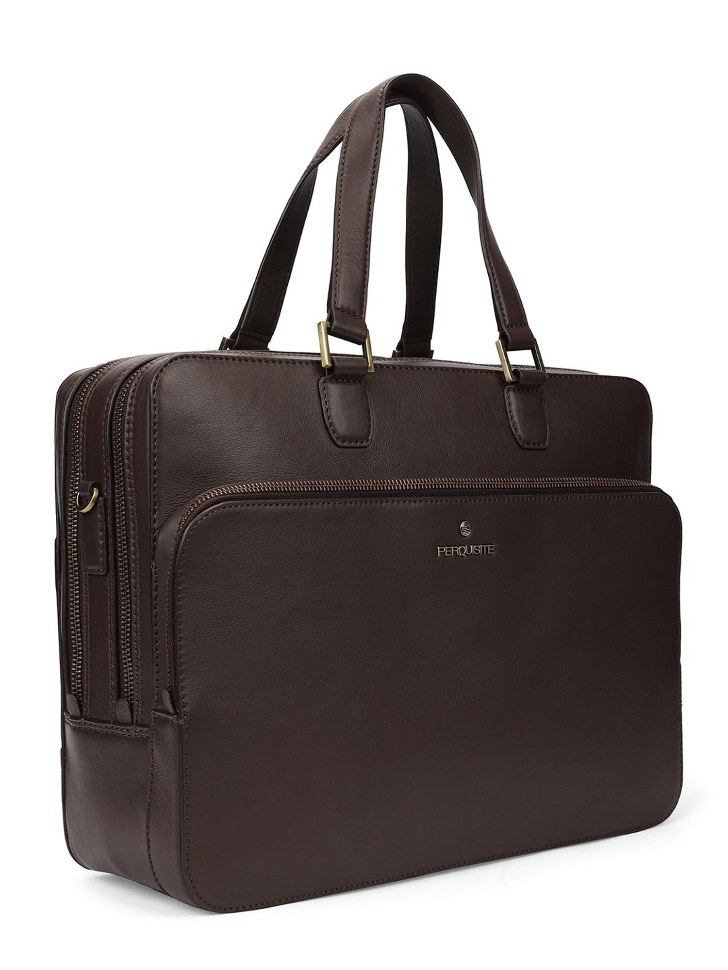 PERQUISITE WARREN Brown Leather Medium Messenger Bag