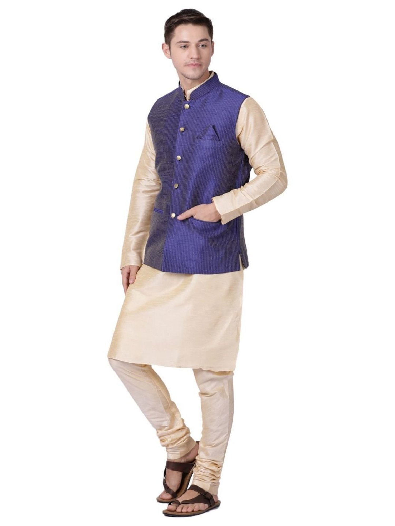 Fabindia Multicolor Regular Fit Printed Cotton Nehru Jacket