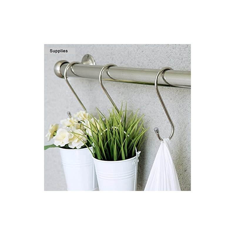 10 Pack Heavy Duty S Hooks Black S Shaped Hooks Hanging Hangers Hooks for Kitchen, Bathroom, Bedroom and Office: Pan, Pot, Coat, Bag, Plants(10 Pack/Black/Small)