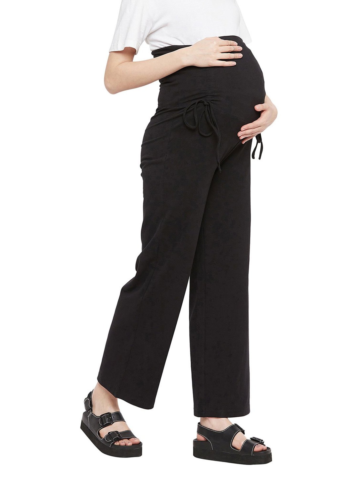 Hypernation Black Regular Fit Maternity Pants