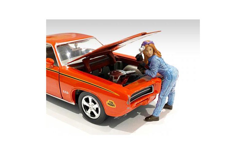 Retro Female Mechanics Figurines 4 piece Set for 1/24 Scale Models by American Diorama