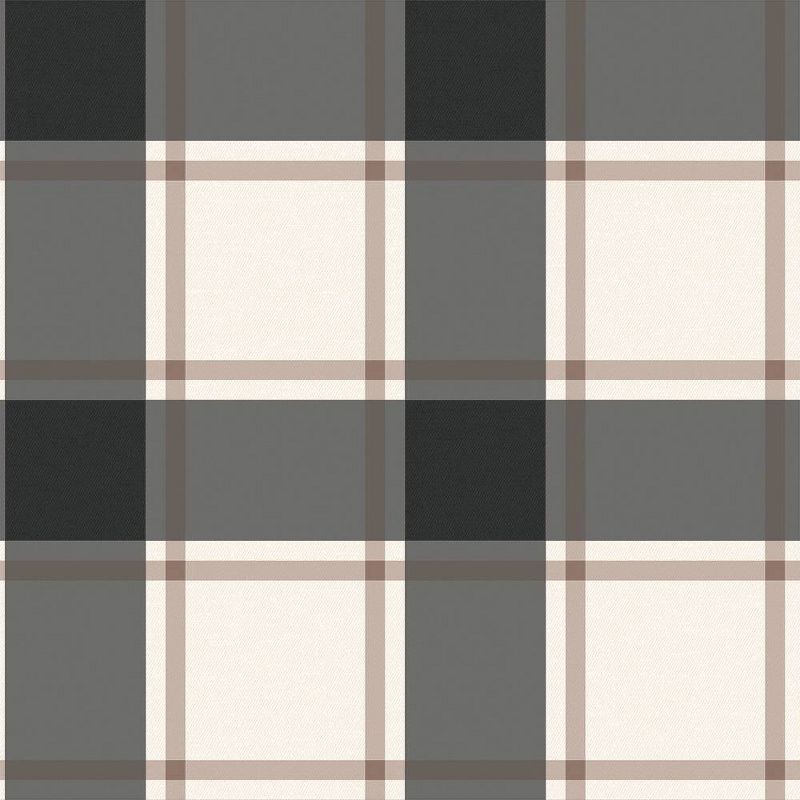 Tempaper Plaid Self-Adhesive Removable Wallpaper Black/Ivory