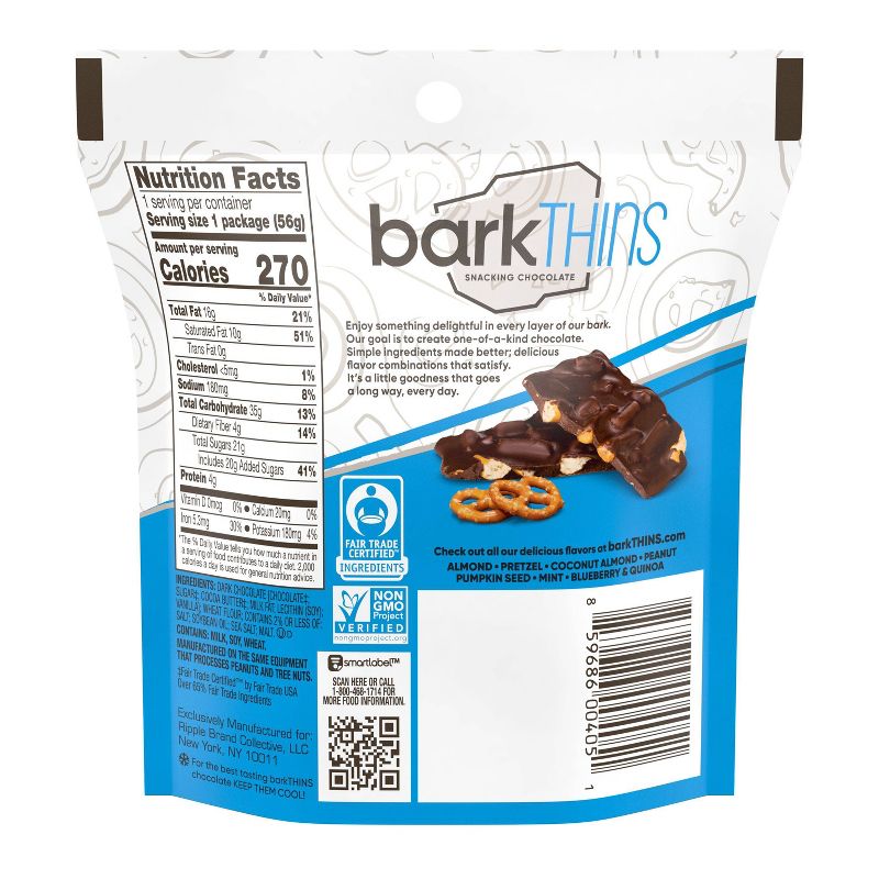 barkThins Dark Chocolate Pretzel With Sea Salt Snacking Chocolate - 2oz