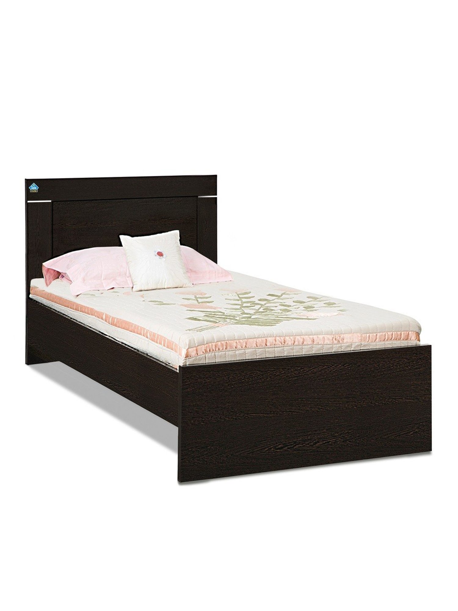 Duroflex Plush Brown Sheesham Wood Queen Bed in Honey Finish