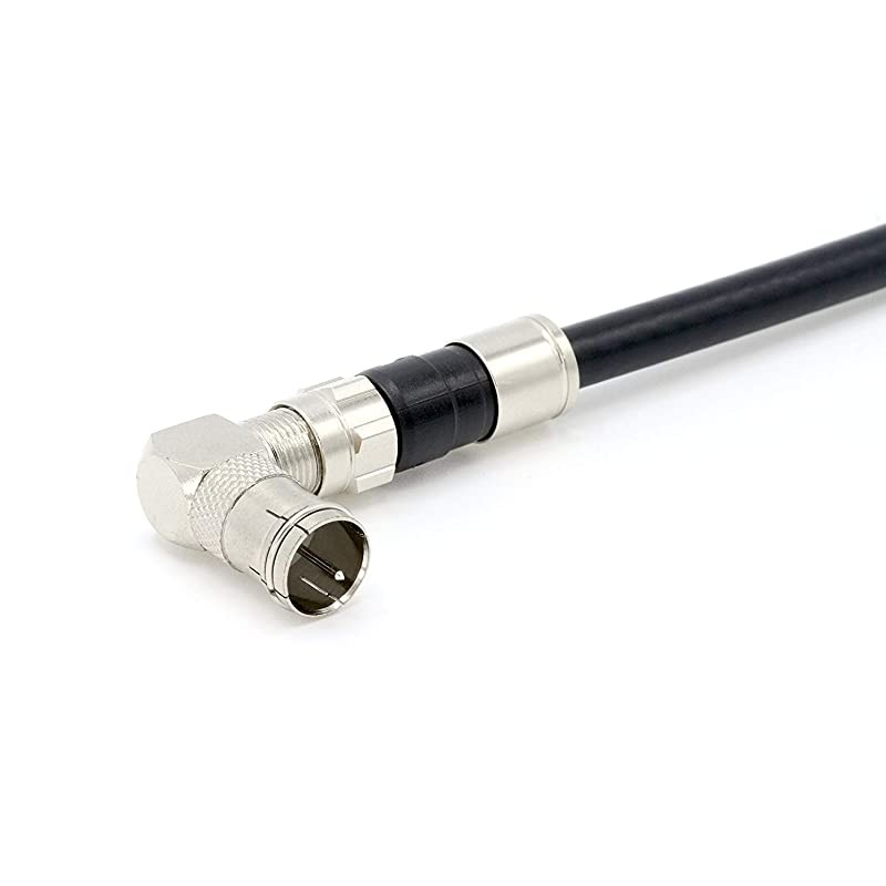 Push On and Right Angle Coax Connector Push On F Connector Male to Screw On Female Adapter Pack of 10