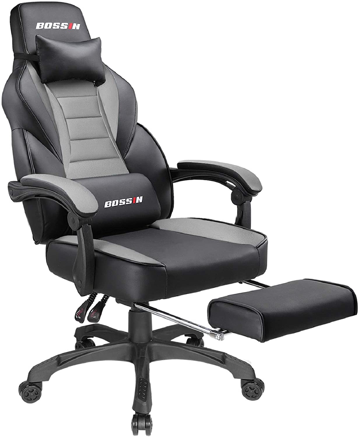 Gaming Chair, Racing Style Computer Desk Chair Padded Armrests Ergonomic Lumbar Support Adjustable Height