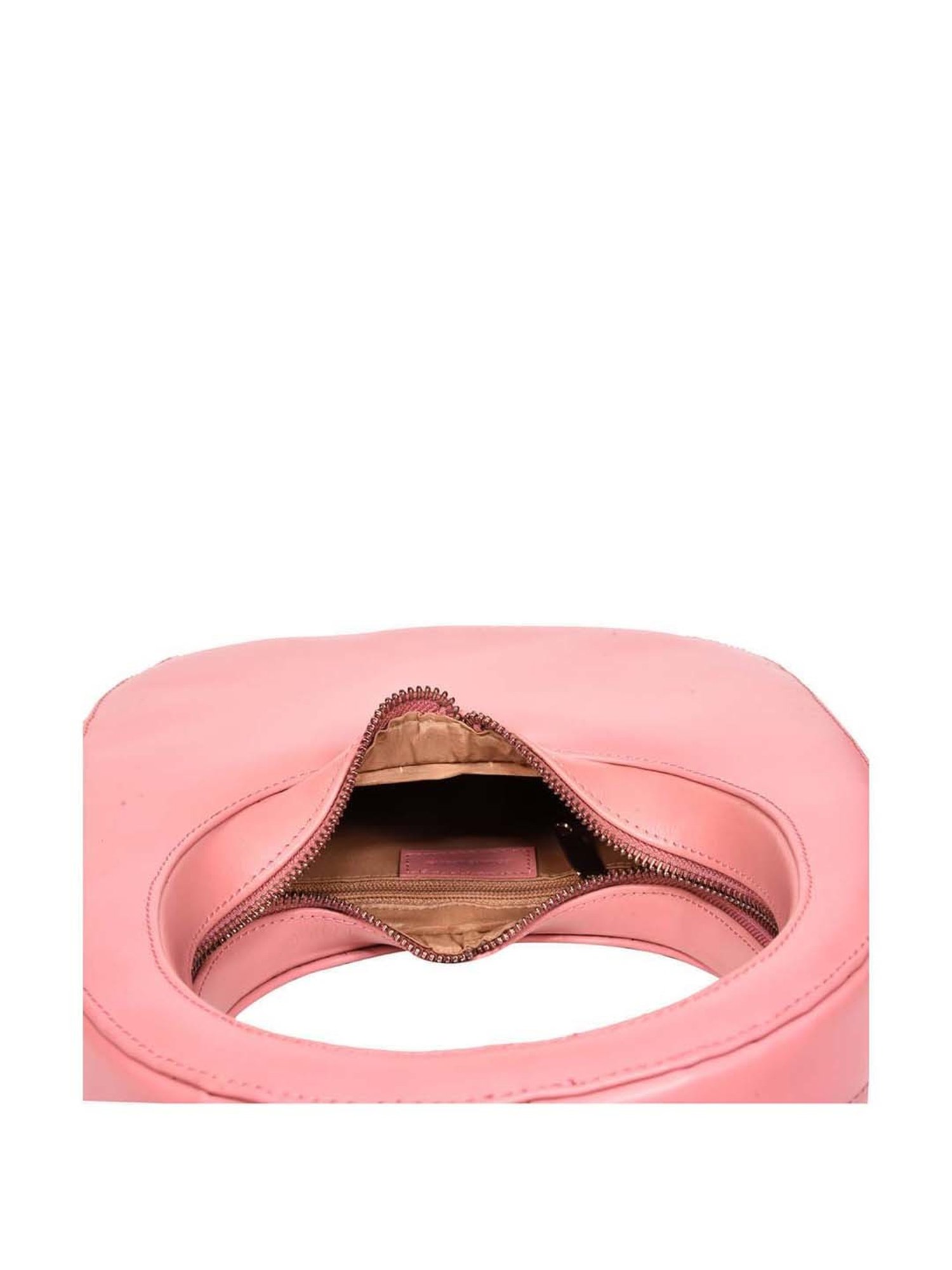 SASSORA Pink Solid Medium Hobo Handbag