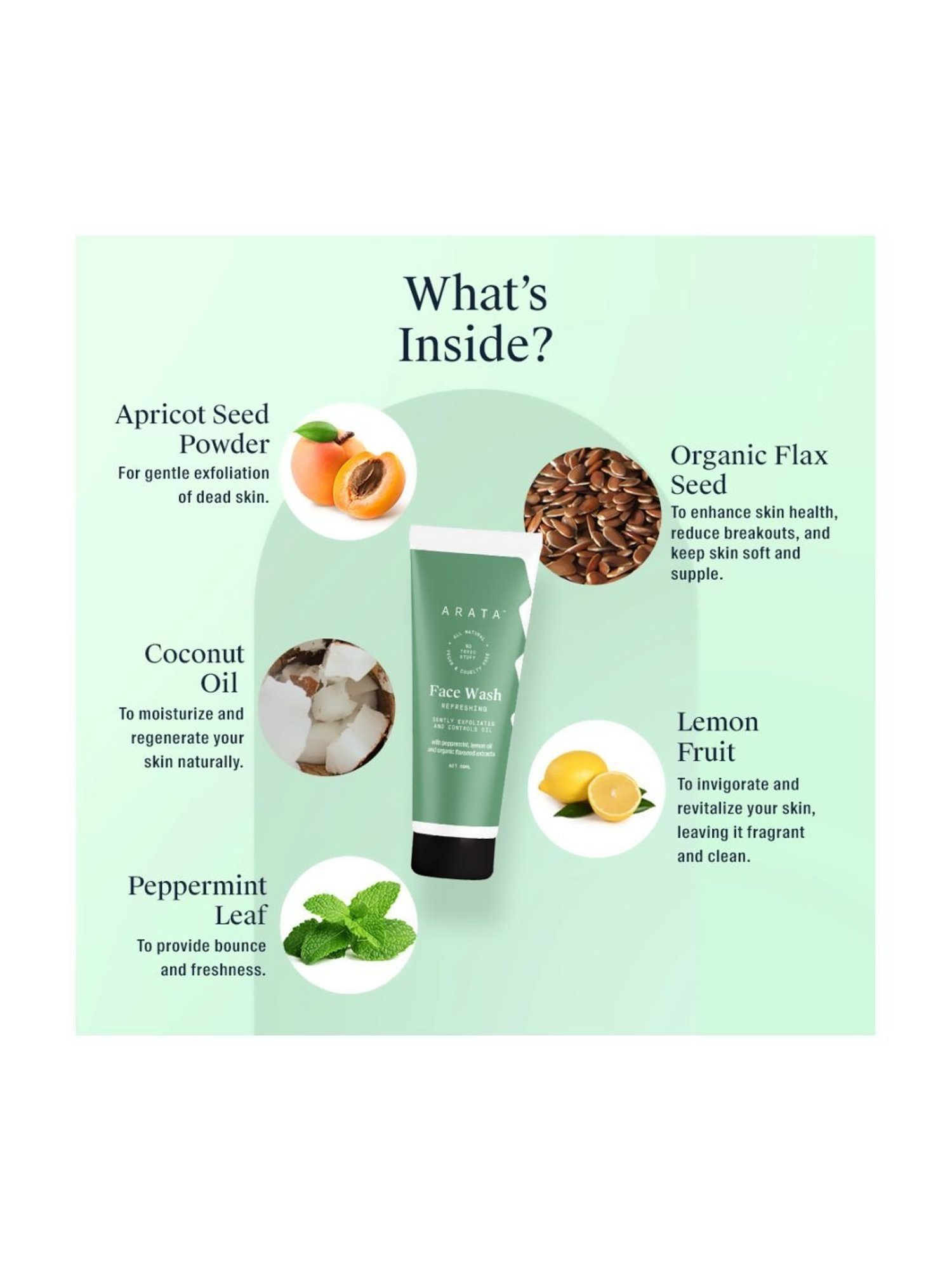 Arata Refreshing Face Wash - 50 ml