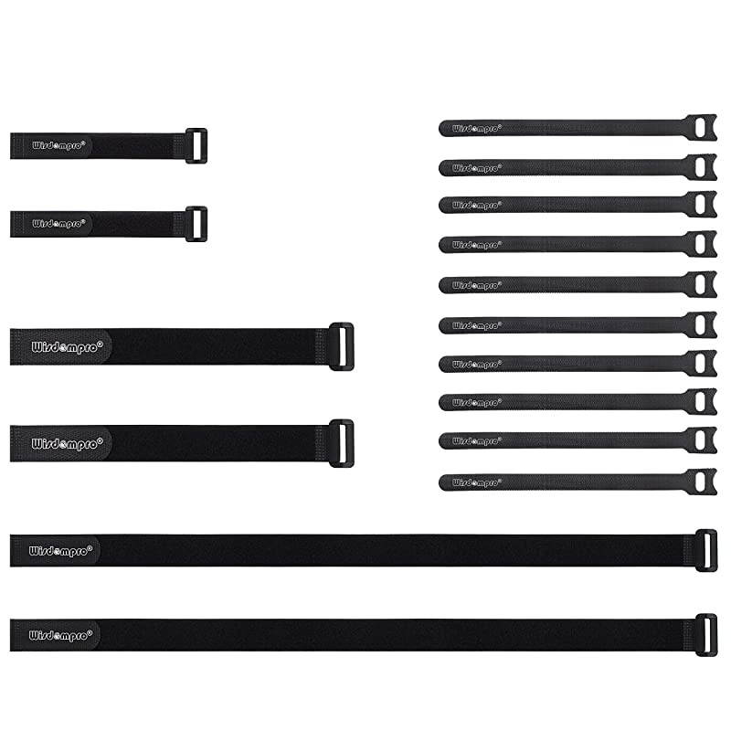 16 Pack Mixed Size Hook and Loop Reusable Fastening Cable Straps Tie Reusable Durable Functional Ties to Keep Your Home Office Workspace from Tangled Messes of Cords