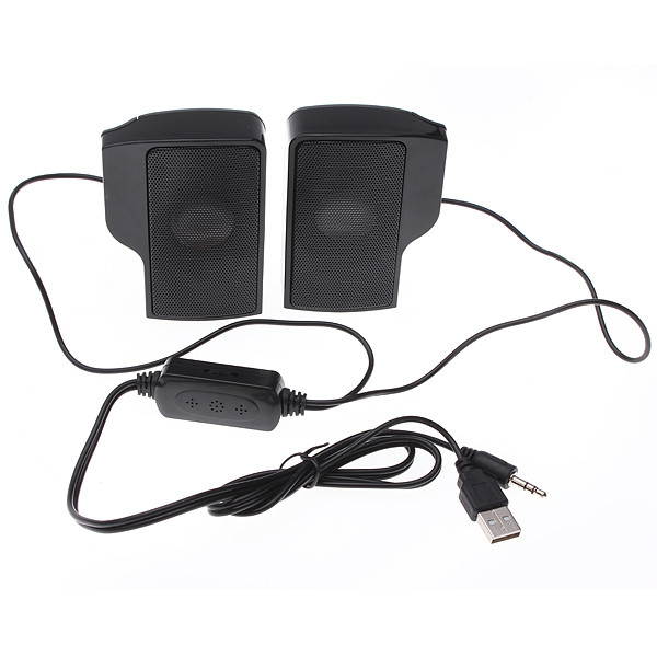 1 Pair Mini Portable Clipon USB Stereo Speakers line Controller Soundbar for Laptop Notebook Mp3 Phone Music Player PC with Clip