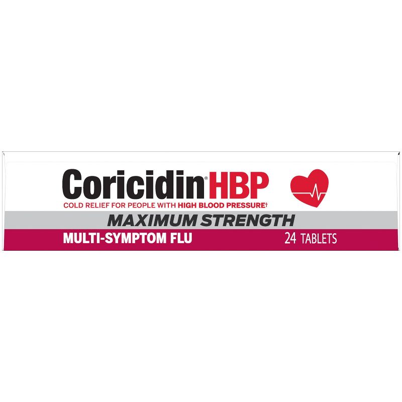 Coricidin HBP Maximum Strength Multi-Symptom Flu Tablets - 24ct