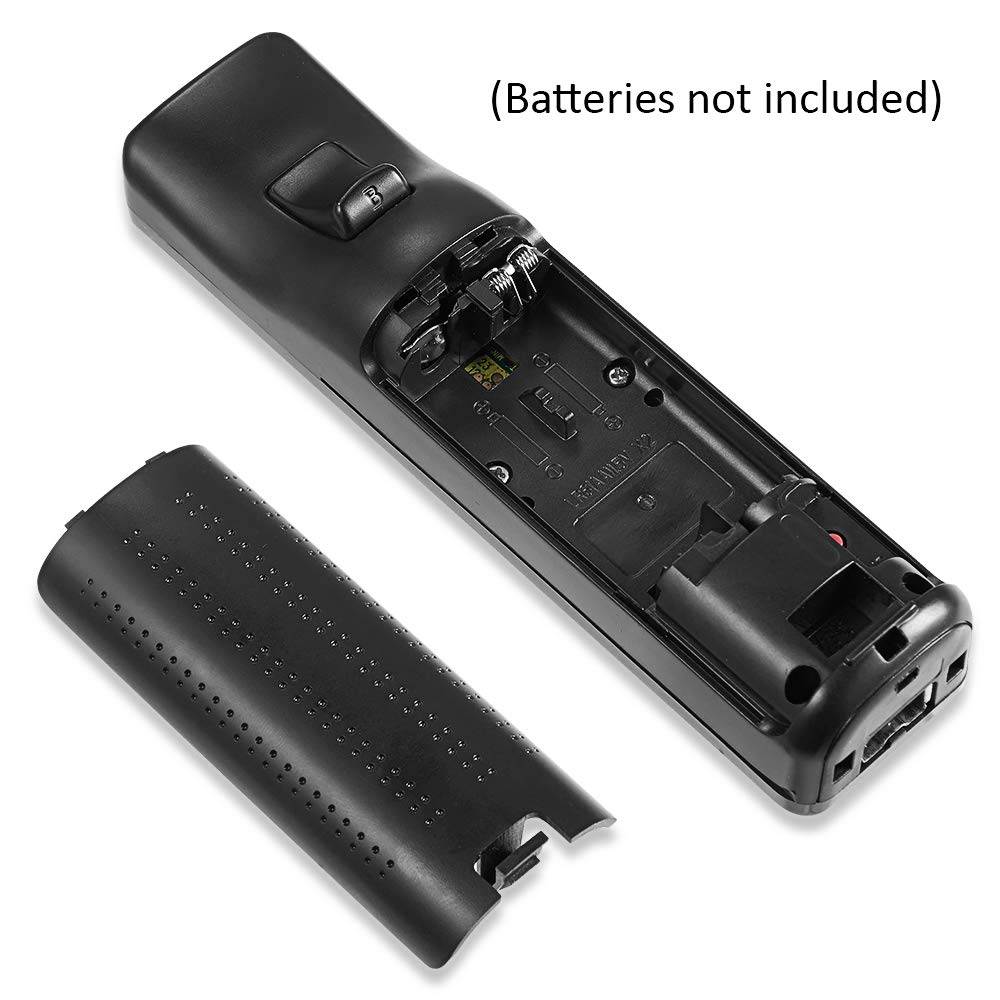 Miadore 2-in-1 Remote w/ Motion Plus - Black, Ergonomic Design, Wrist Strap - Handheld Game Controller for Wii, Wii U Console | Gaming Accessories