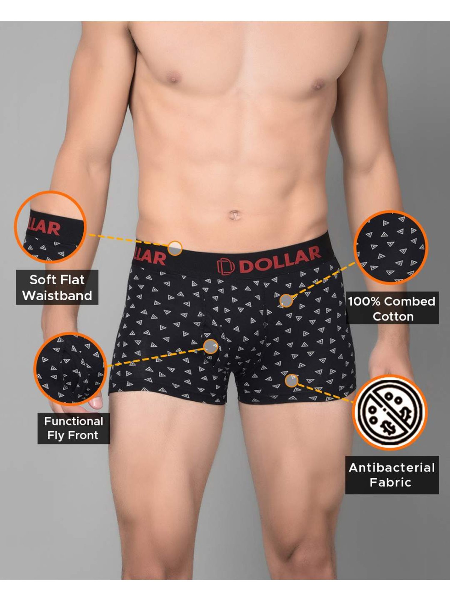 Dollar Bigboss Assorted Cotton Regular Fit Printed Trunks - Pack Of 2