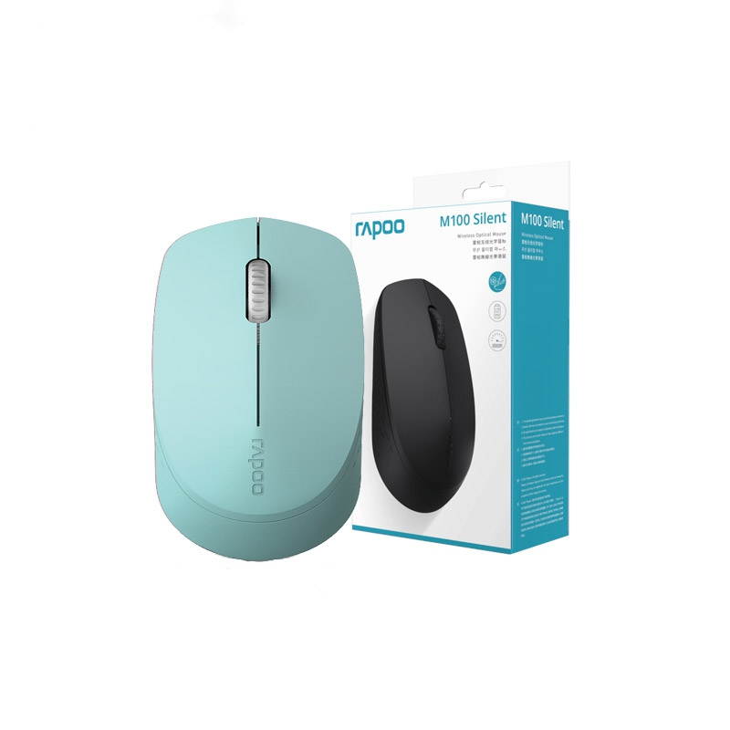 Rapoo T100  Ergonomic Design,  Wireless 3 Modes(Bluetooth4.0and 3.0, 2.4GHz Wireless) Connection 1300DPI Silent Mouse  For Office And Game - Green