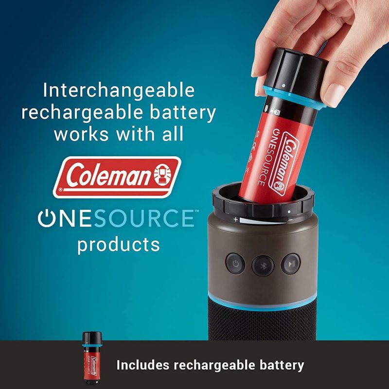Coleman Rechargeable Wireless Speaker One Source Bluetooth Speaker & Lithium Ion Battery
