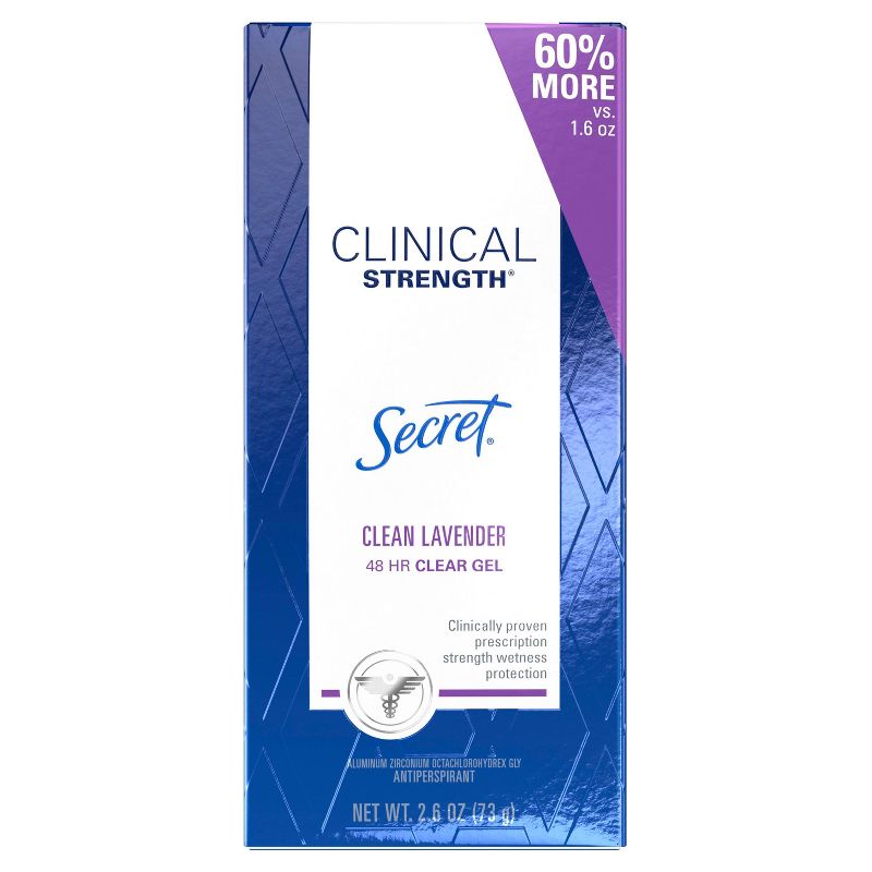 Secret Clinical Strength Clear Gel Clean Antiperspirant & Deodorant for Women Lavender - 2.6oz