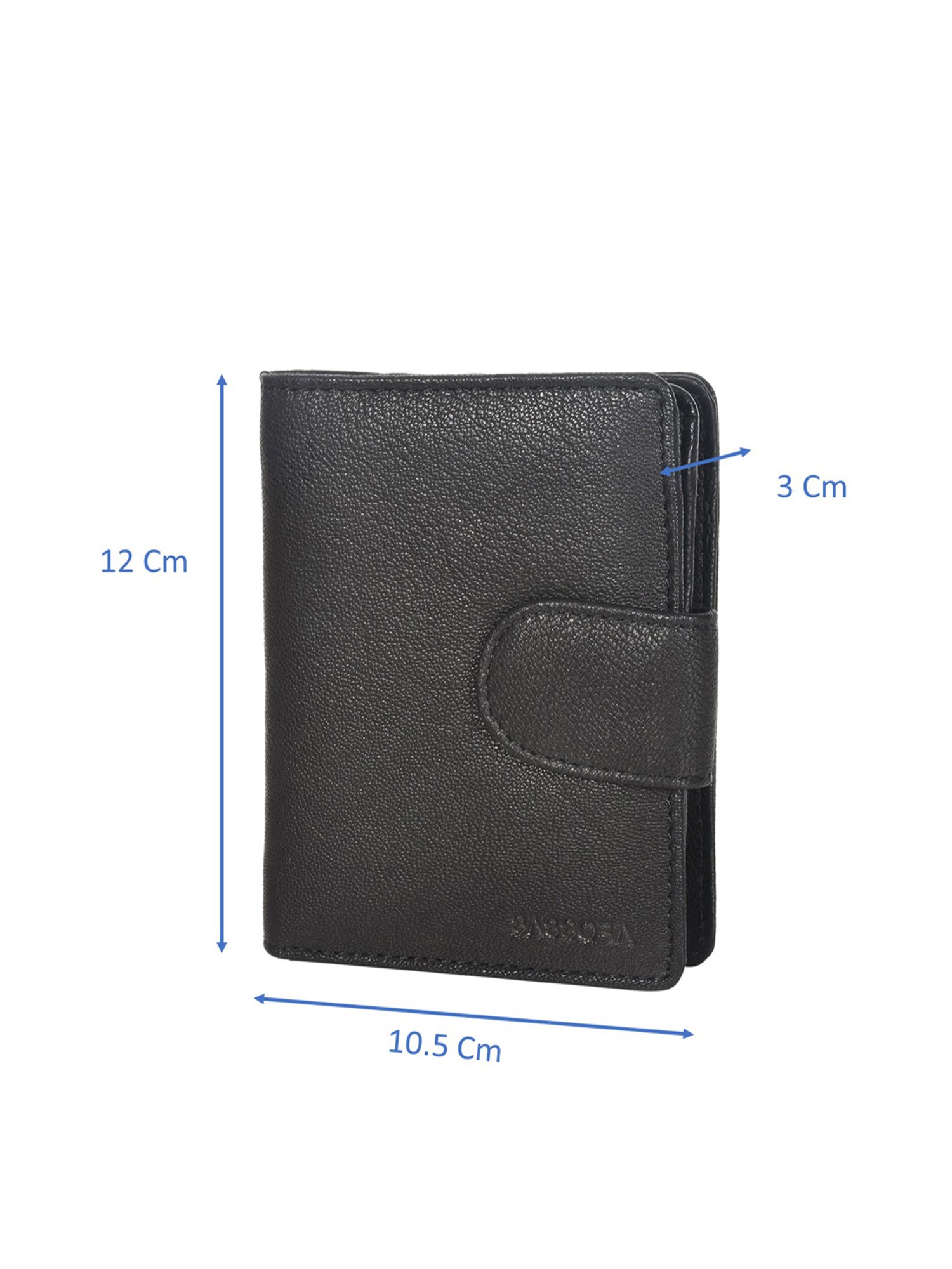 SASSORA Black Solid Rfid Bi-Fold Wallet for Women