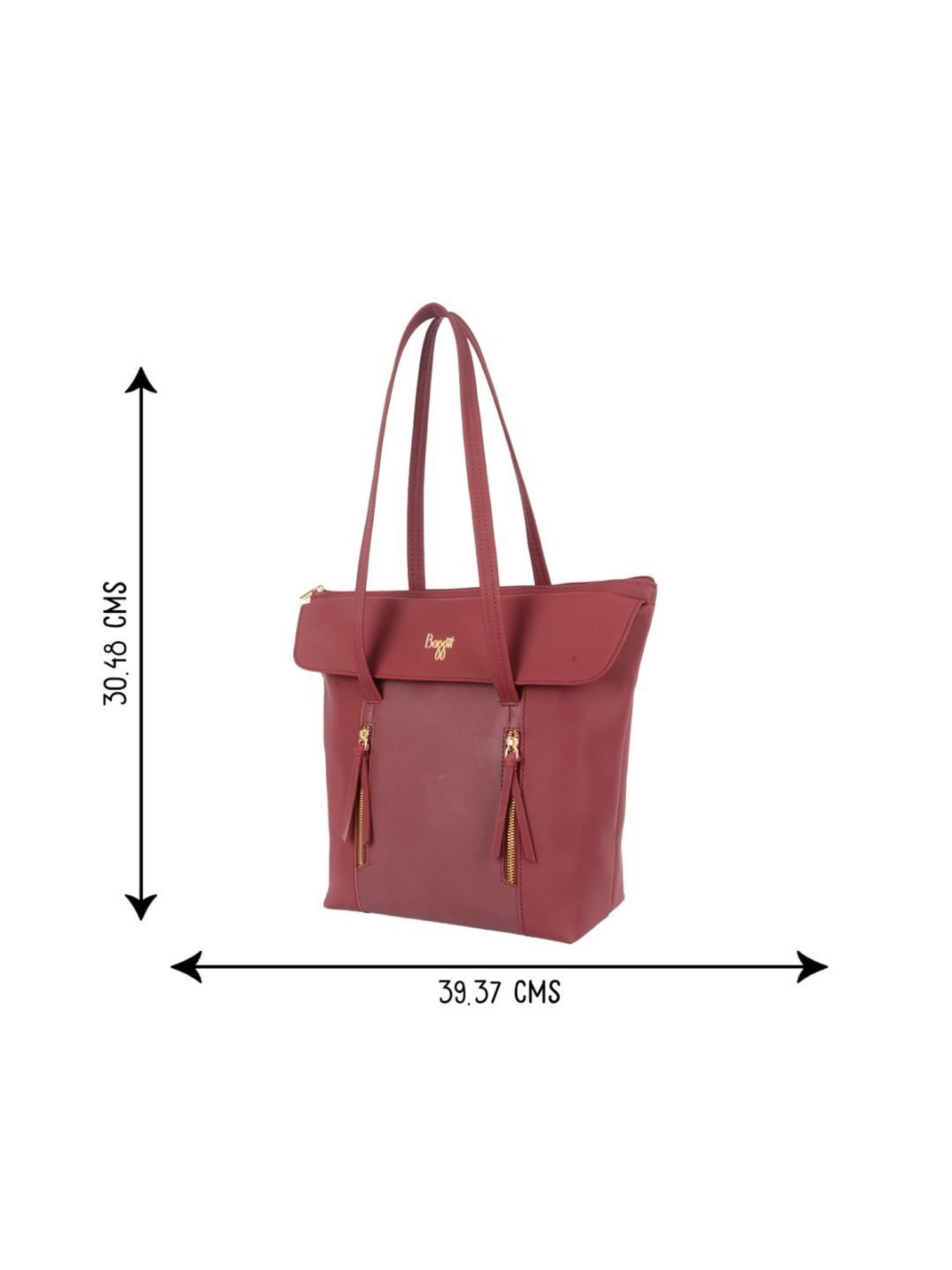 Baggit Pink Solid Large Tote Bag