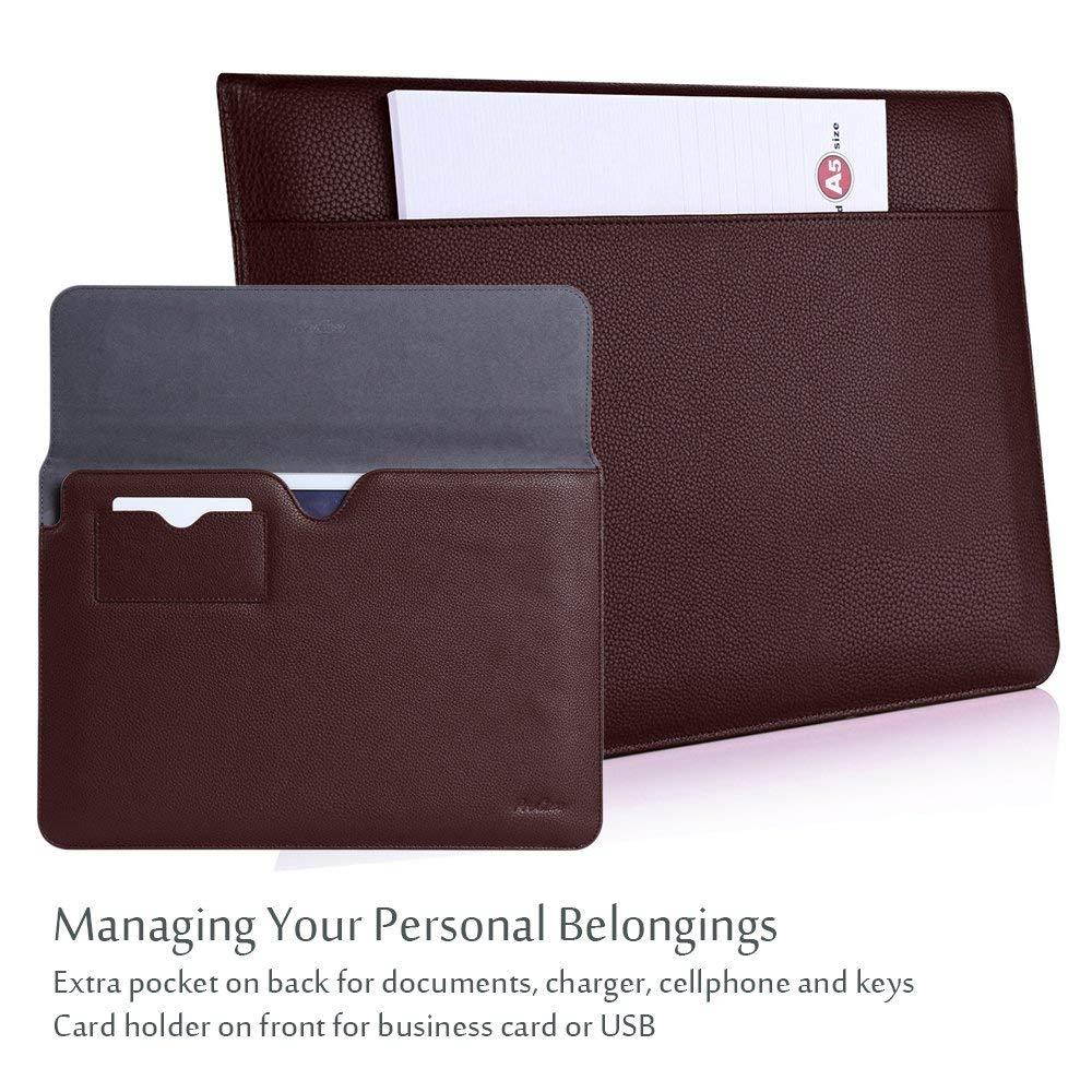 ProCase iPad Pro Case Sleeve, Cushion Protective Sleeve Bag Cover Case for Apple iPad Pro 12.9 Inch, Compatible with Apple Smart Keyboard, Documnet Pocket and Apple Pencil Holder (Brown)