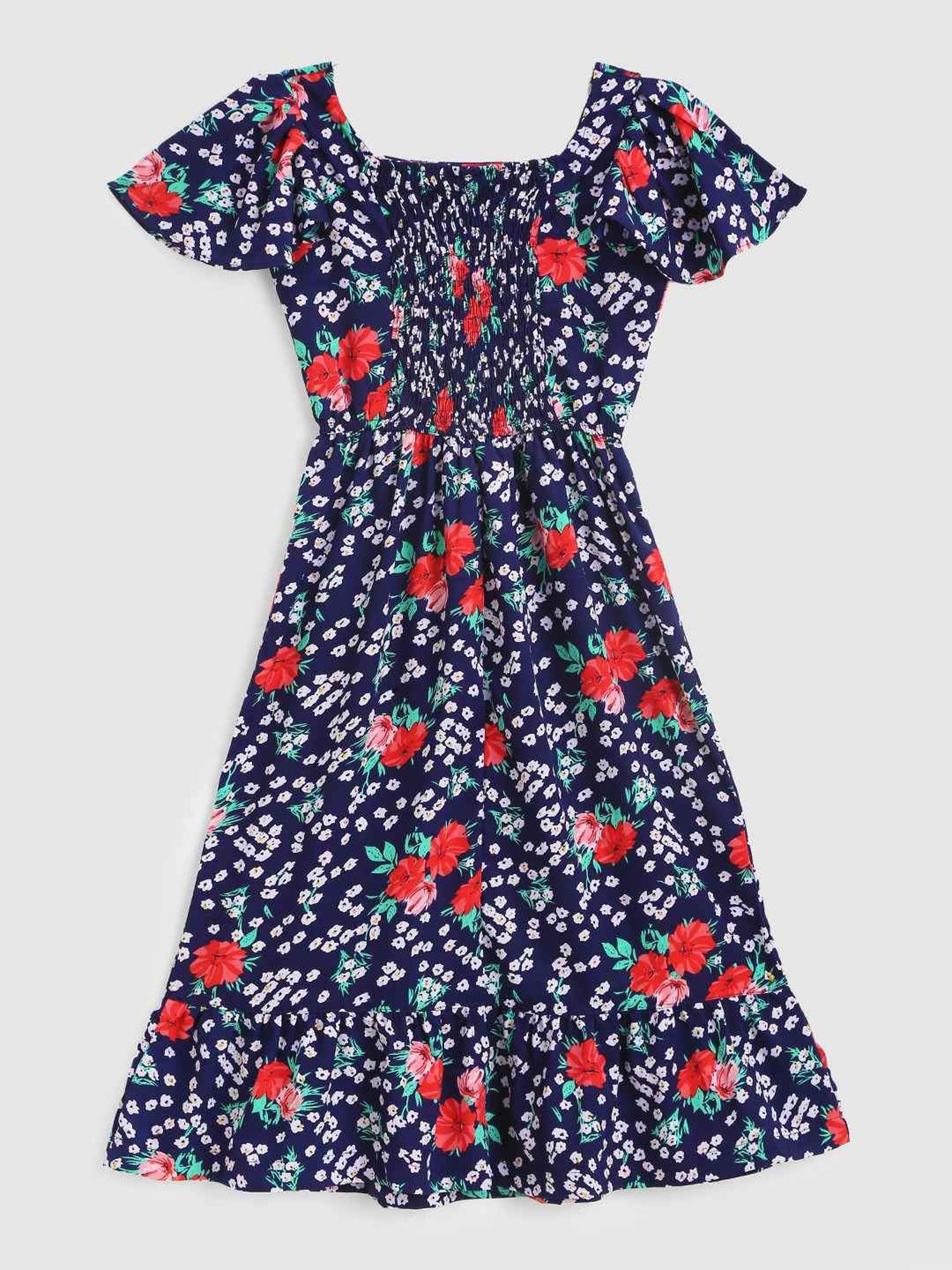 Kids Craft Navy Floral Printed Dress